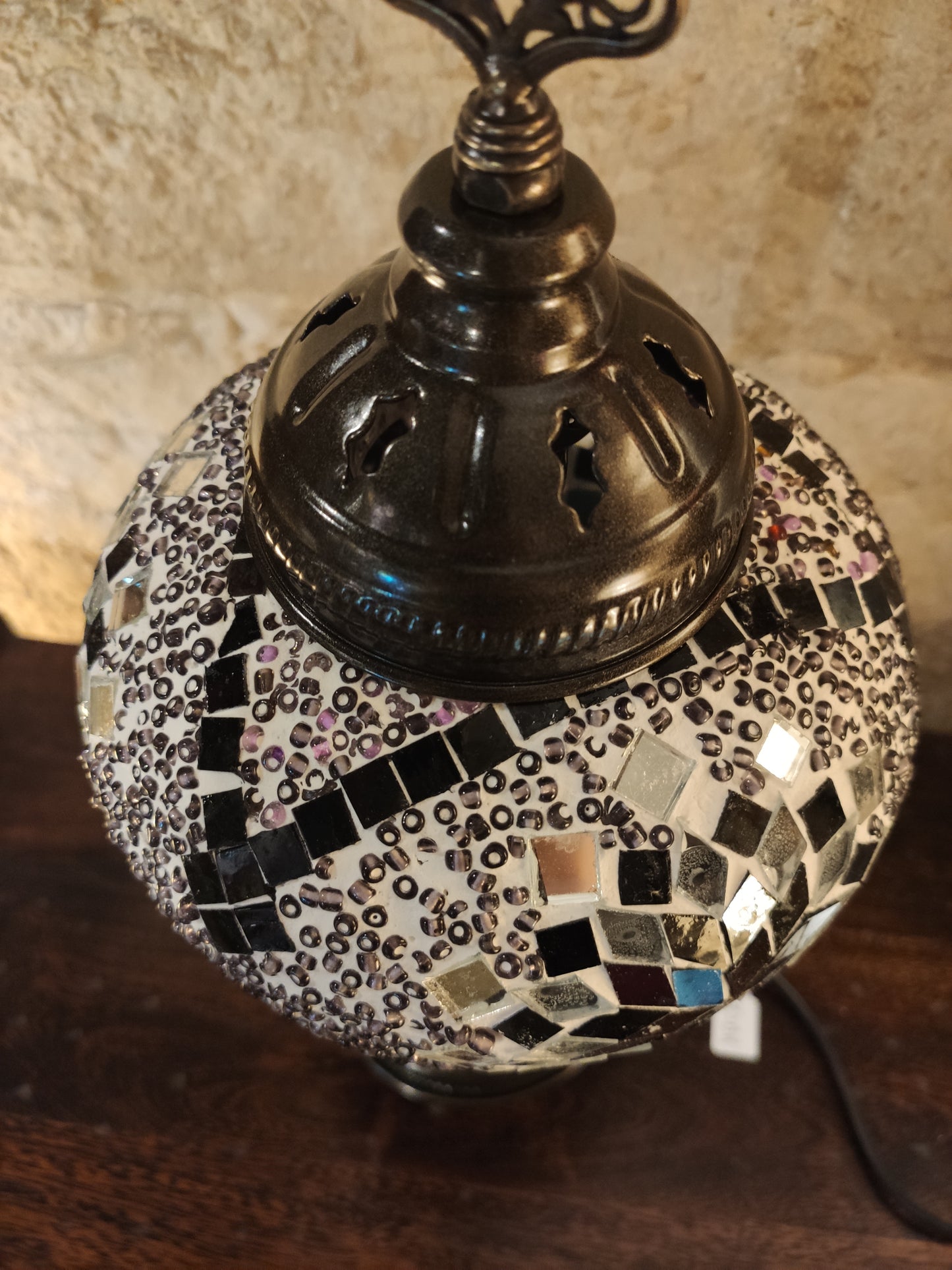 Turkish mosaic glass lamp for ethnic decor 10M