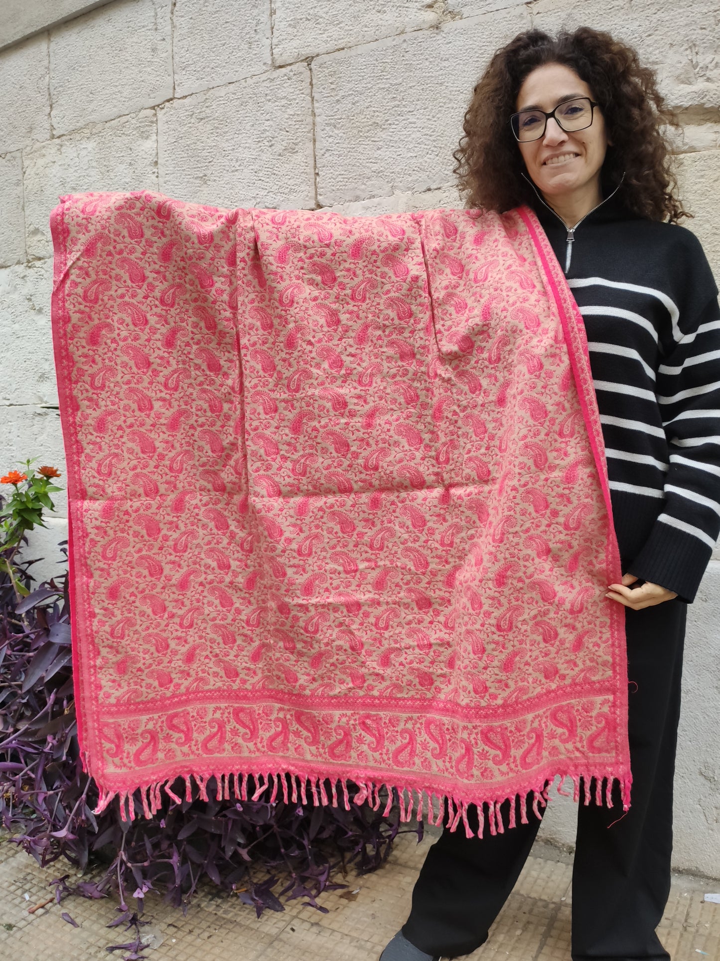 Pashmina shawl blanket 100% warm Yak wool Tibet 50R