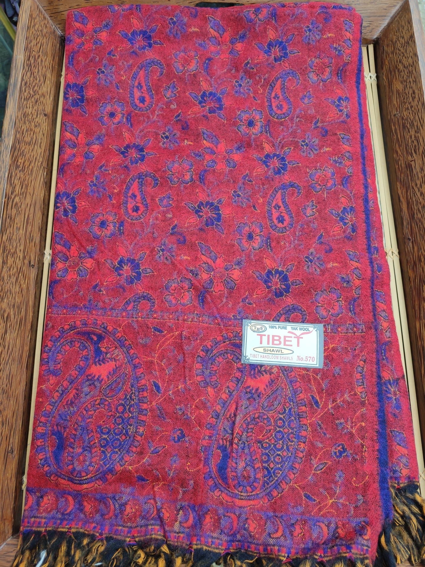 Pashmina shawl blanket 100% warm Yak wool Tibet 50R