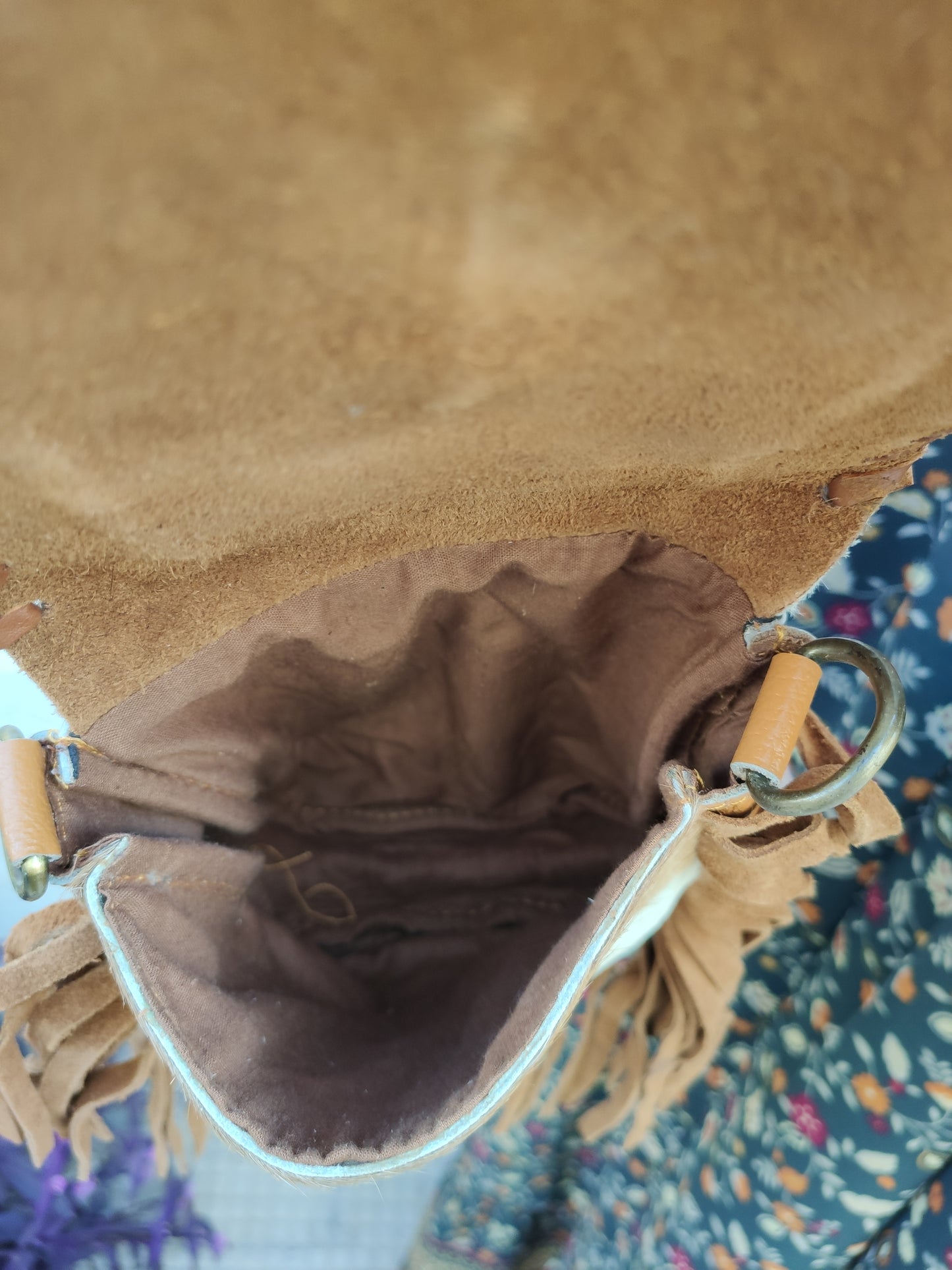 Super outfit cowgirl boho brown black leather shopper bag