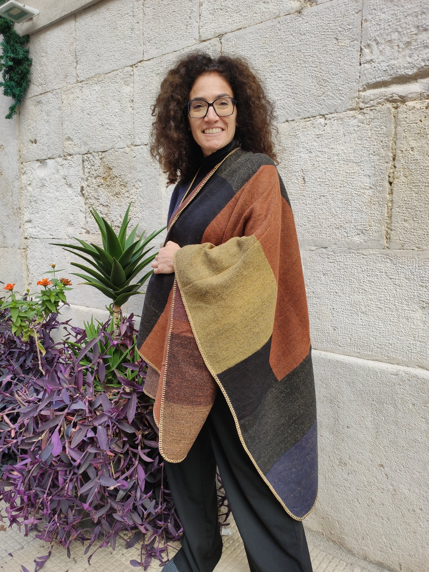 Mantella poncho sciarpa India unisex 3