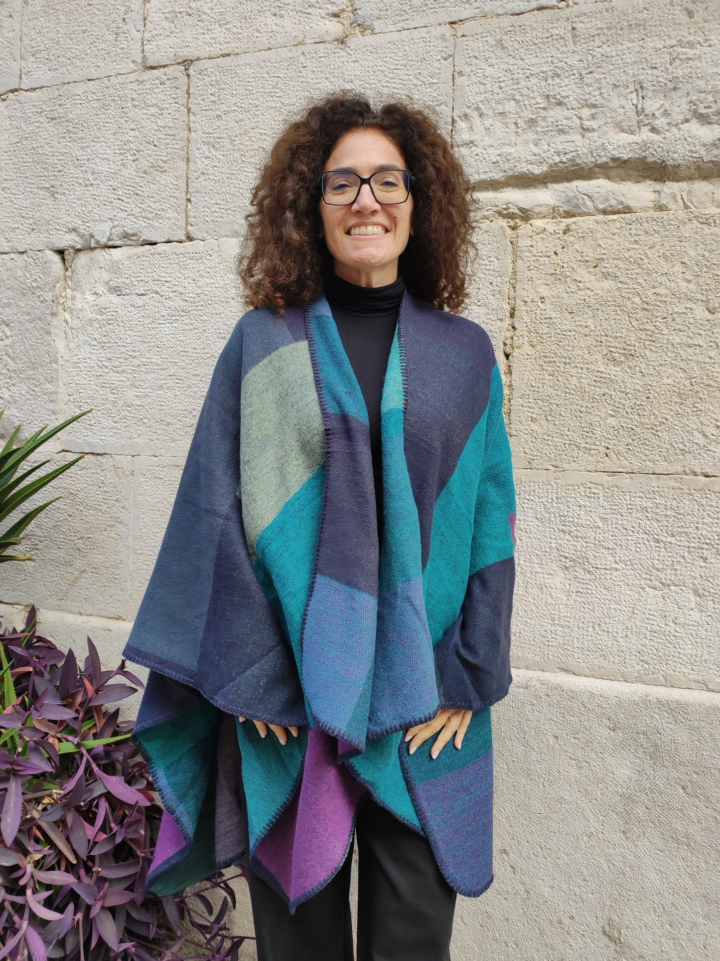 Mantella poncho sciarpa India unisex 4