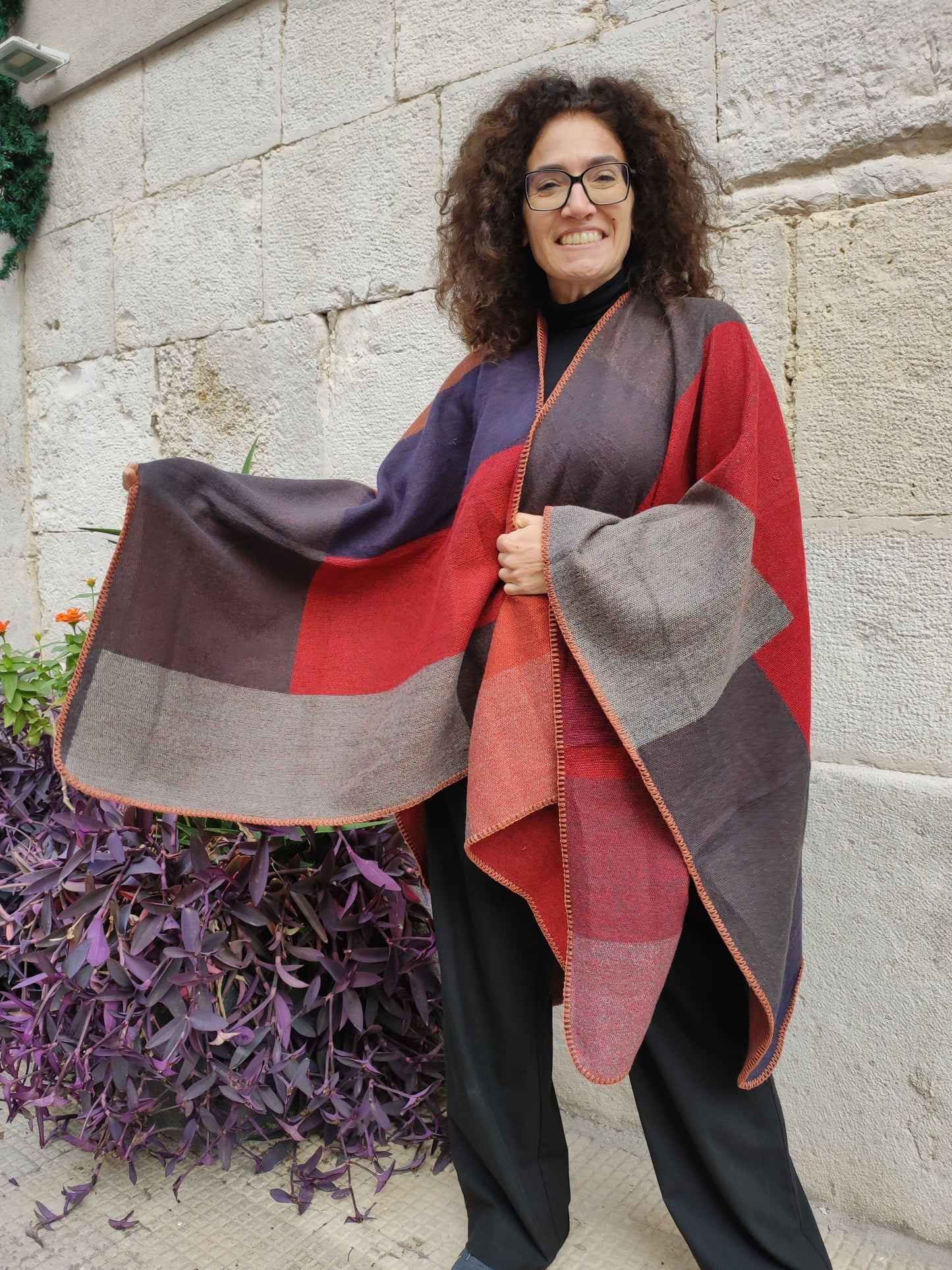 Mantella poncho sciarpa India unisex 5