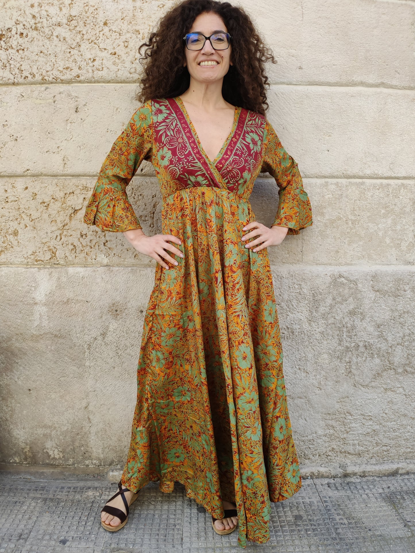 Long dress 3/4 sleeves Size S/M A18