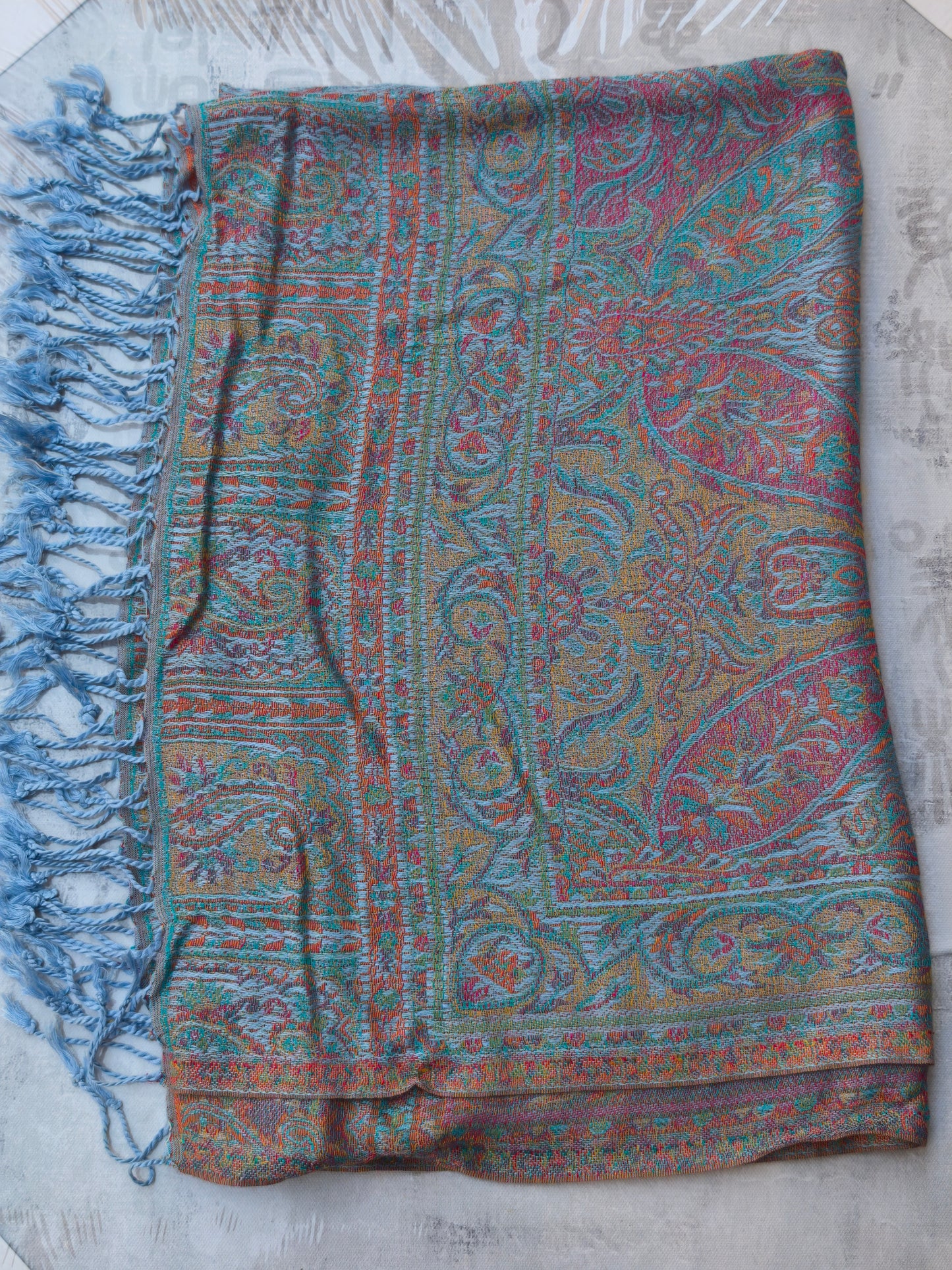 Pashmina Foulard Schal Seide 100 % Indien 195X75 60 cm