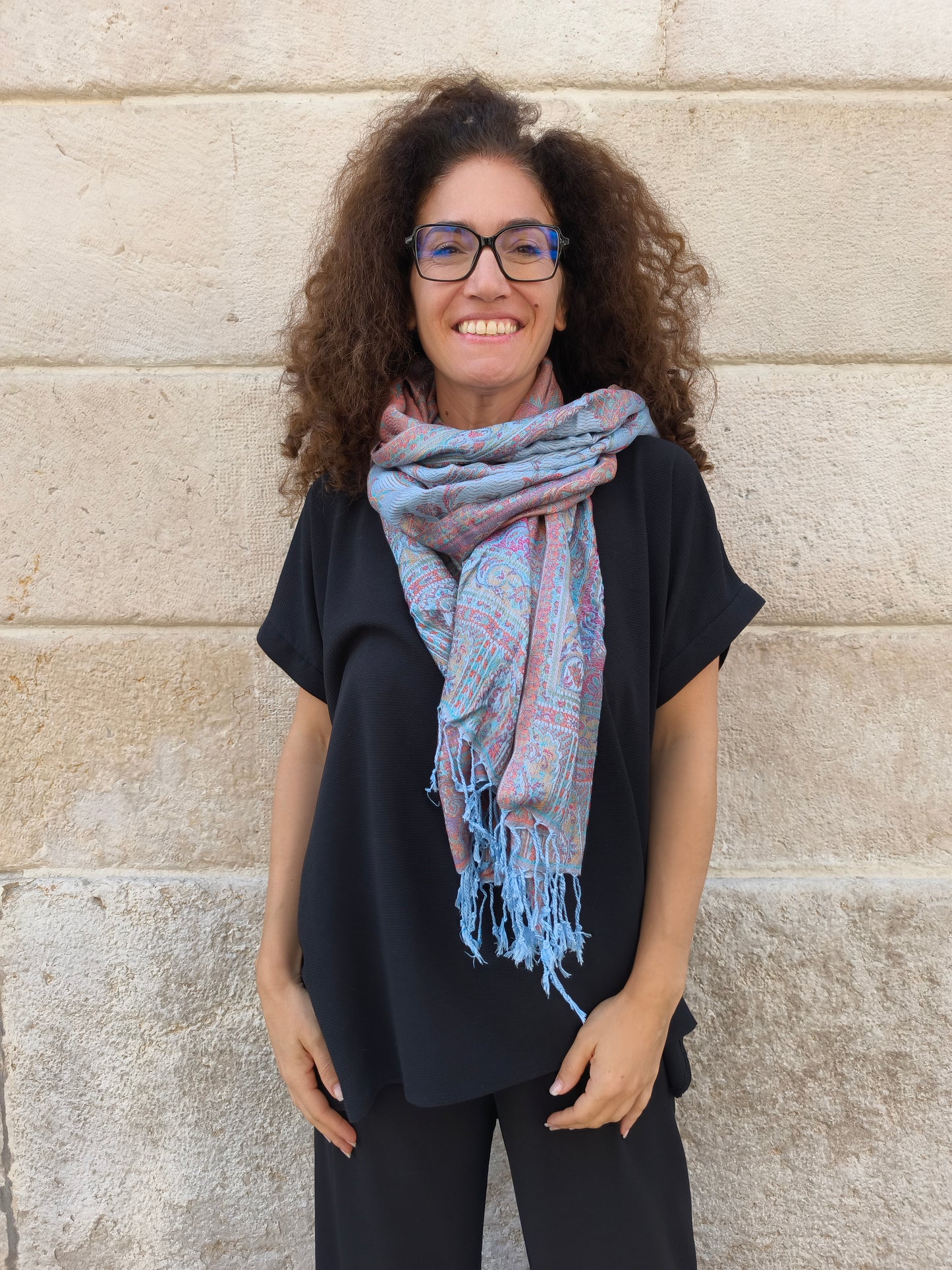 Pashmina Foulard Schal Seide 100 % Indien 195X75 60 cm