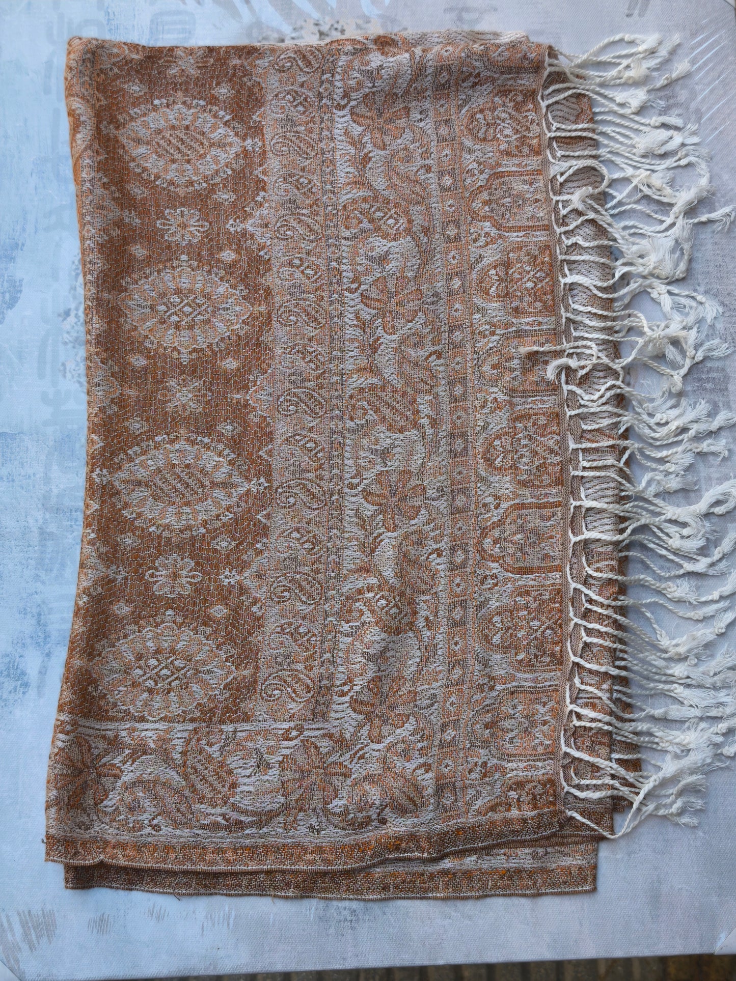 Pashmina Foulard Schal Seide 100 % Indien 195X75 60 cm