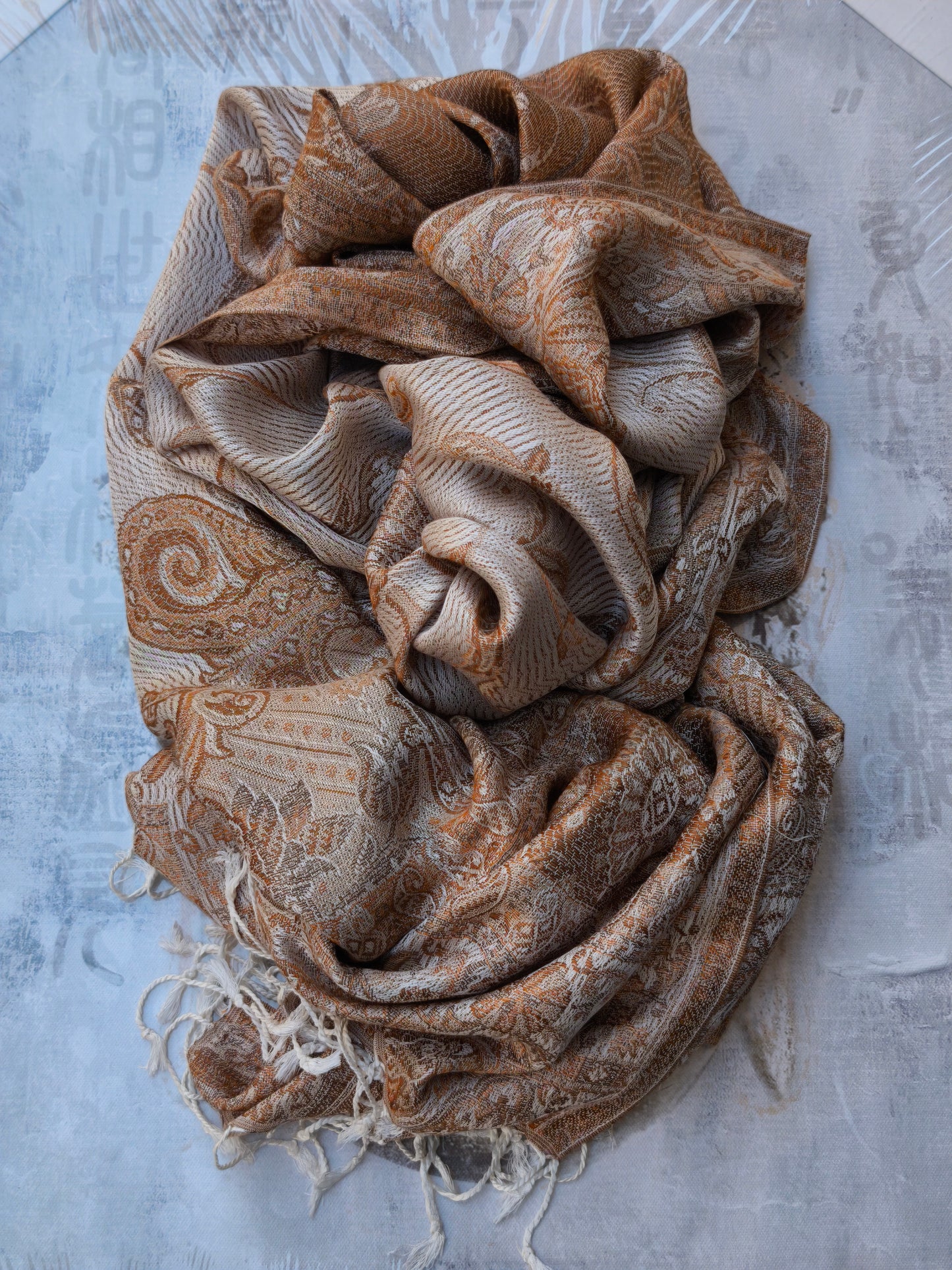 Pashmina Foulard Schal Seide 100 % Indien 195X75 60 cm