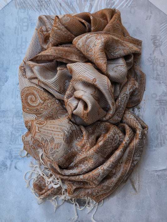 Pashmina Foulard Schal Seide 100 % Indien 195X75 60 cm