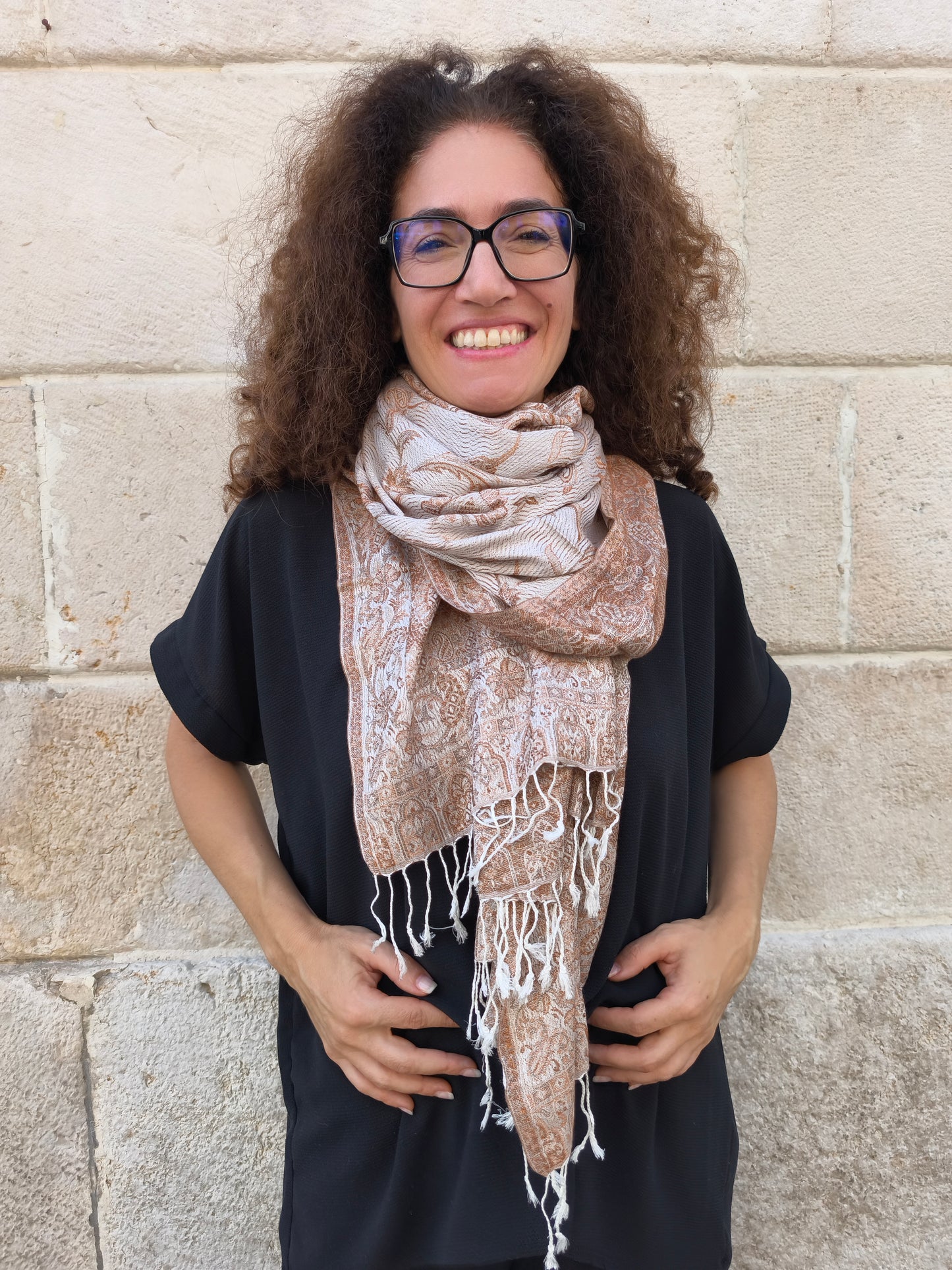 Pashmina Foulard Schal Seide 100 % Indien 195X75 60 cm