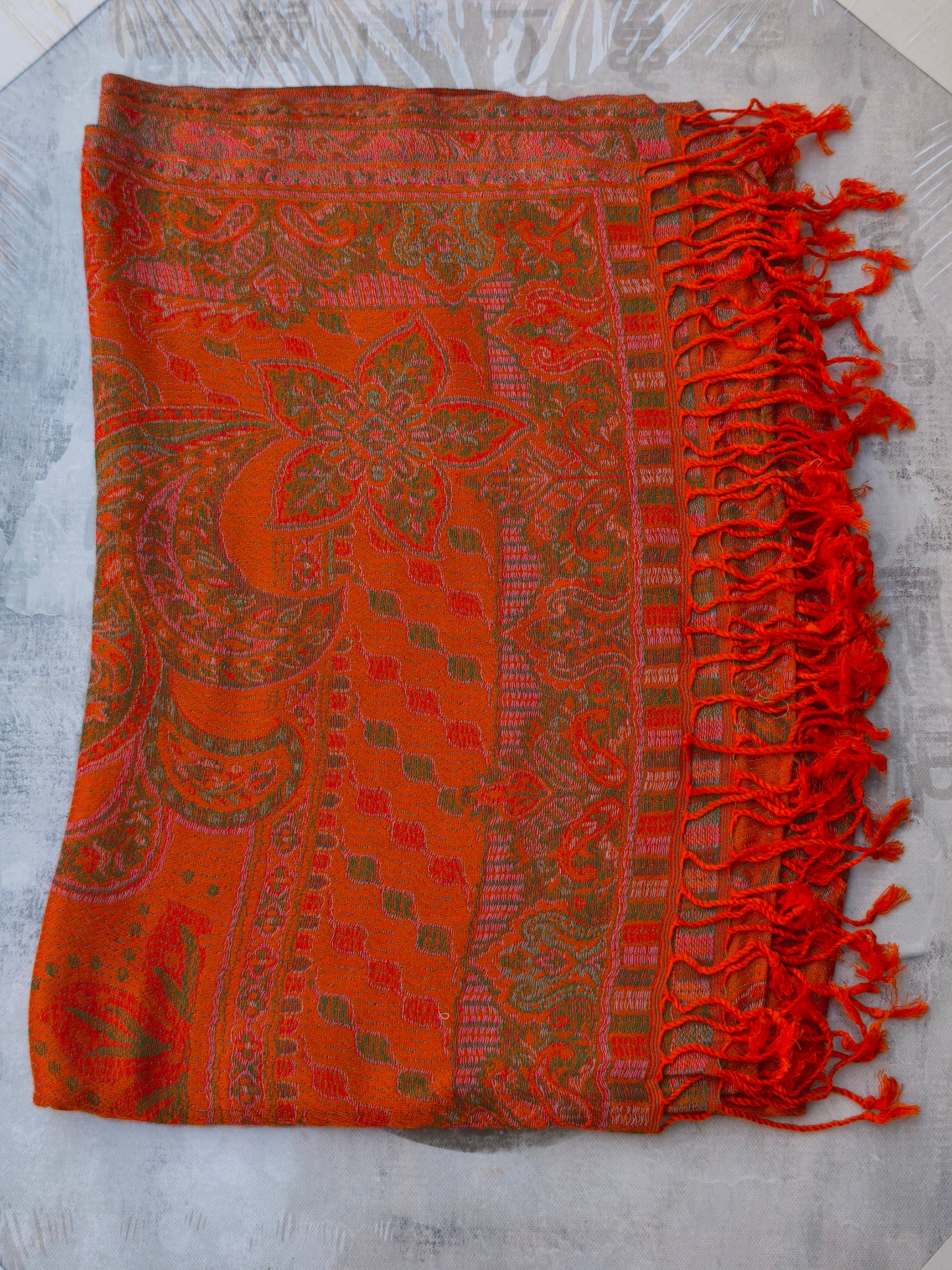Pashmina Foulard Schal Seide 100 % Indien 195X75 60 cm