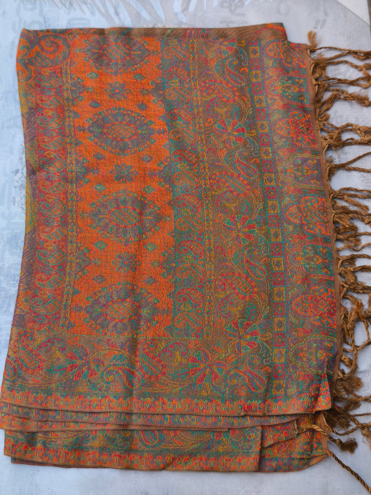 Pashmina Foulard Schal Seide 100 % Indien 195X75 60 cm