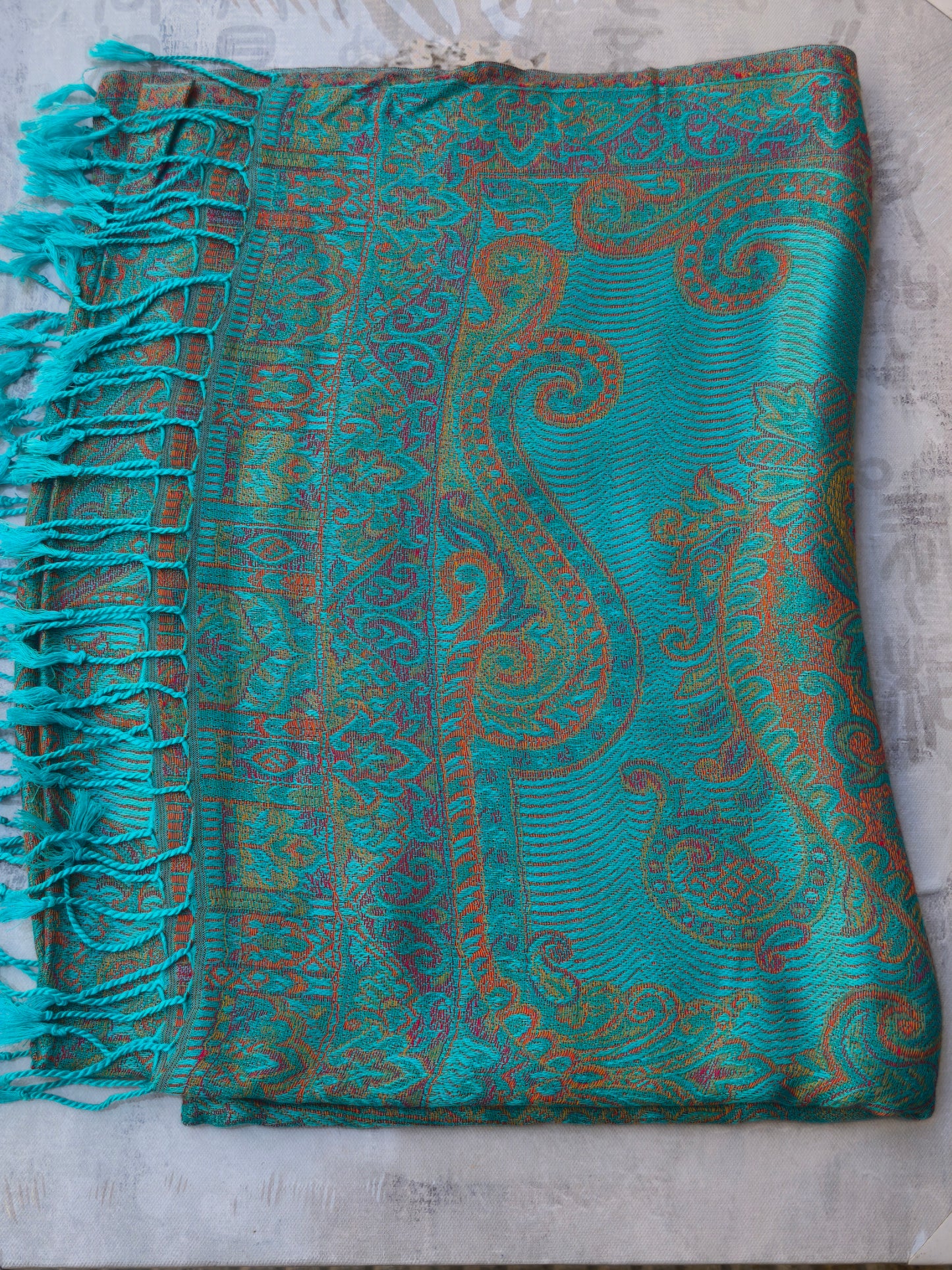 Pashmina Foulard Schal Seide 100 % Indien 195X75 60 cm