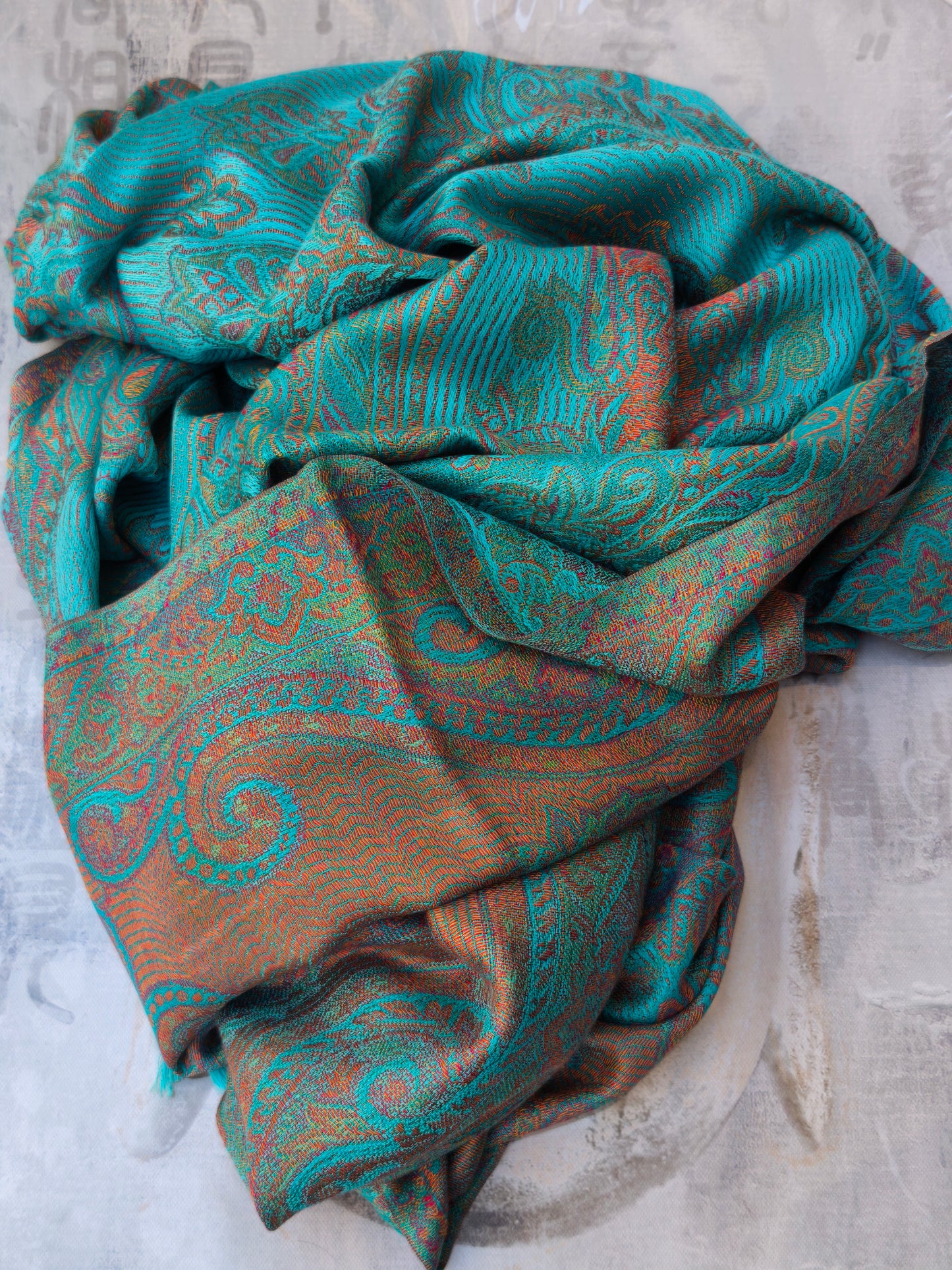 Pashmina Foulard Schal Seide 100 % Indien 195X75 60 cm