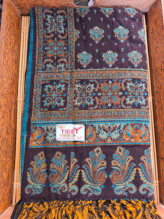 Warm Tibetan Yak Wool Shawl Scarf Stole Pashmina Blanket 14A