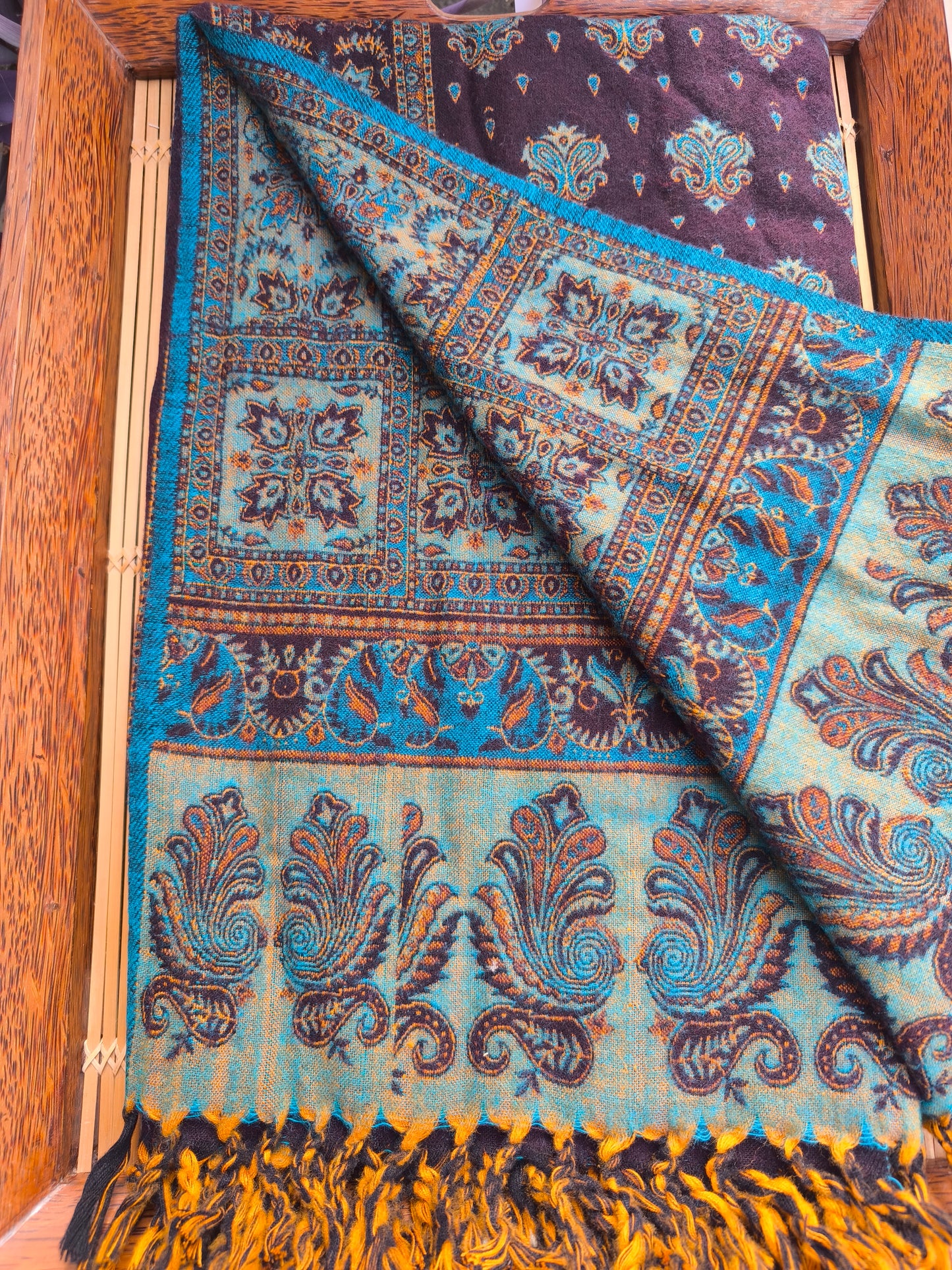 Warm Tibetan Yak Wool Shawl Scarf Stole Pashmina Blanket 14A