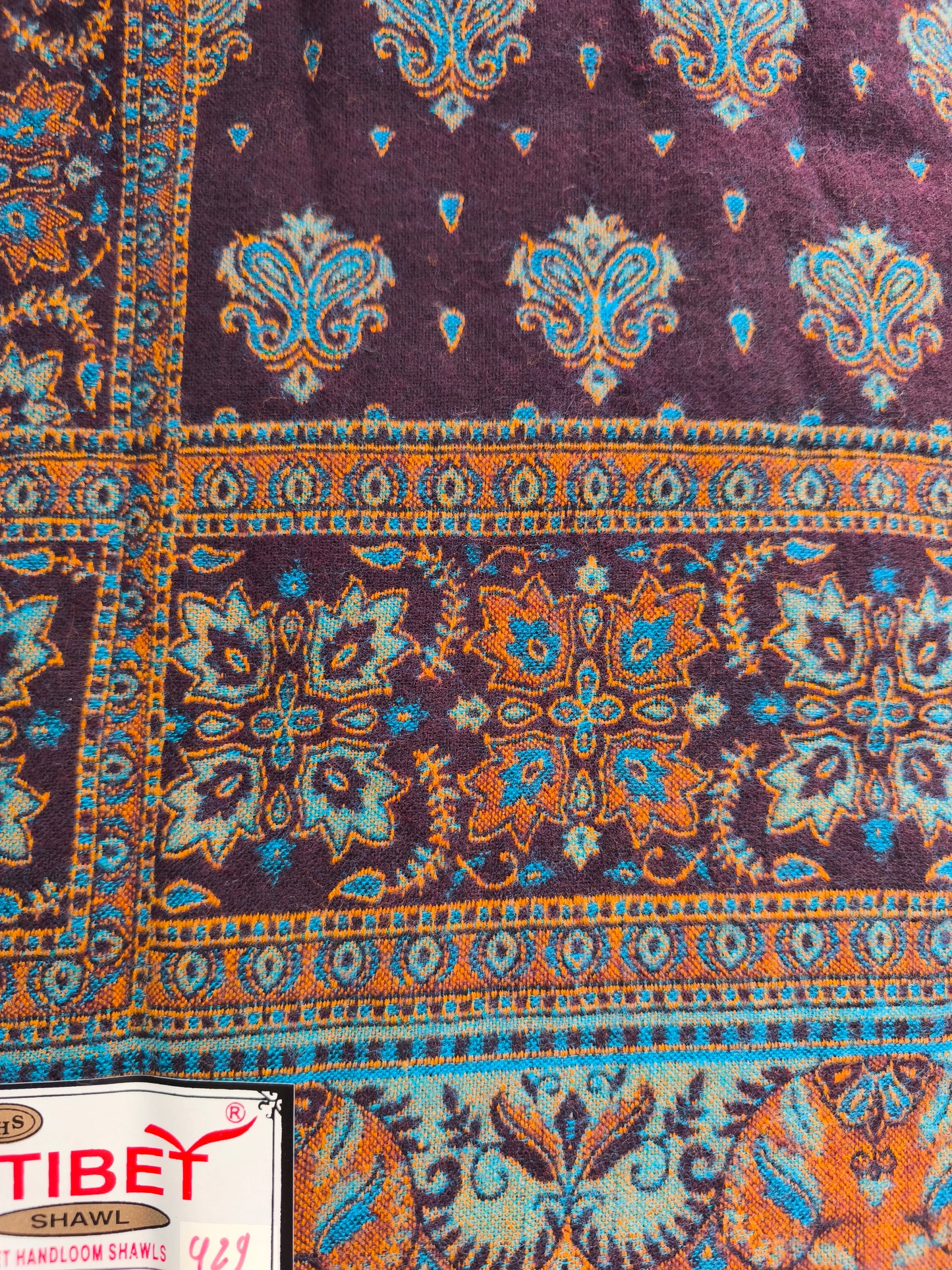 Warm Tibetan Yak Wool Shawl Scarf Stole Pashmina Blanket 14A