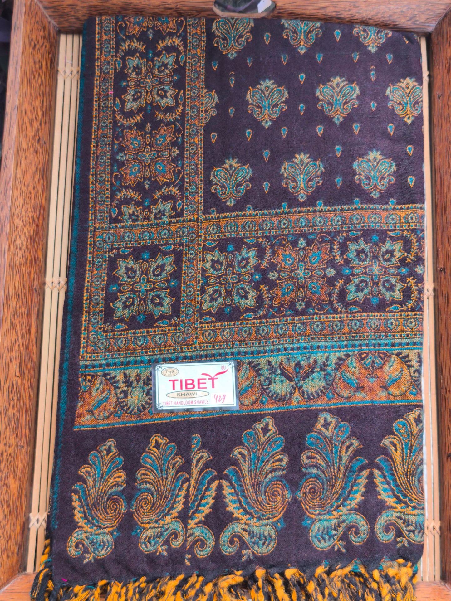 Warm Tibetan Yak Wool Shawl Scarf Stole Pashmina Blanket 18A