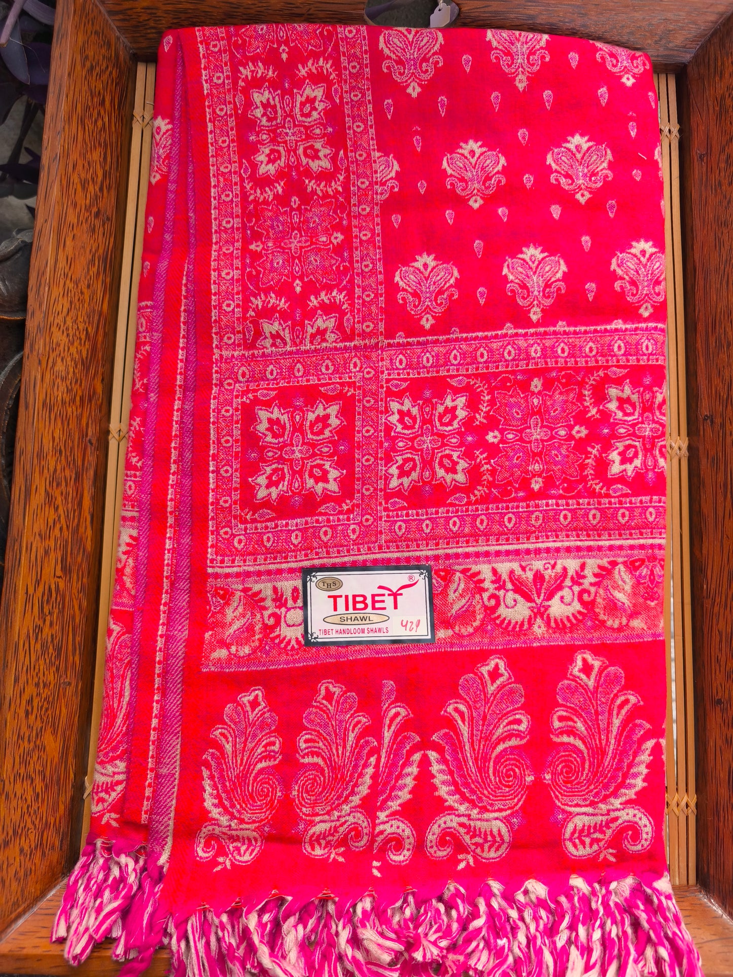 Warm Tibetan Yak Wool Shawl Scarf Stole Pashmina Blanket 19A