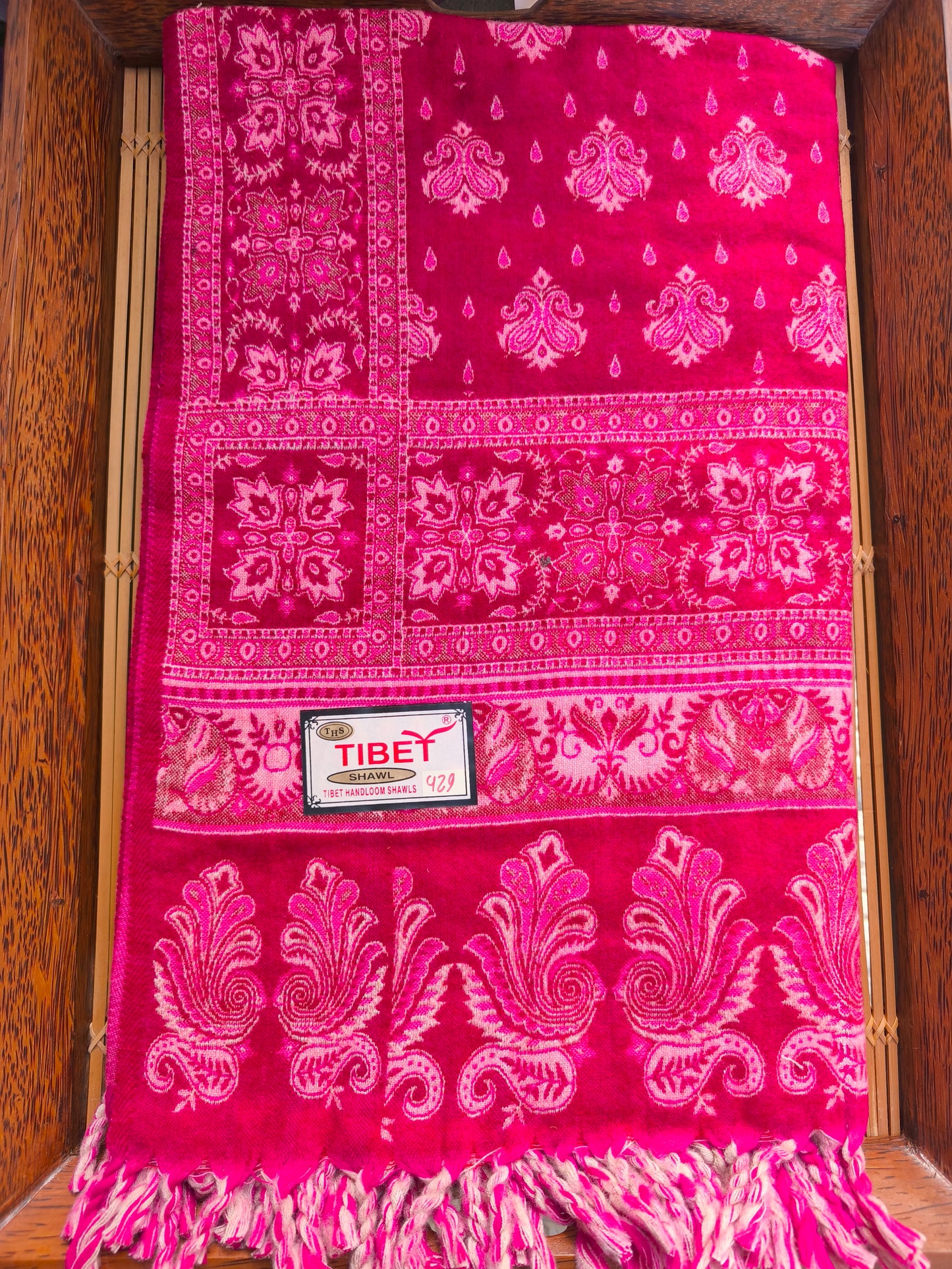 Warm Tibetan Yak Wool Shawl Scarf Stole Pashmina Blanket 22A