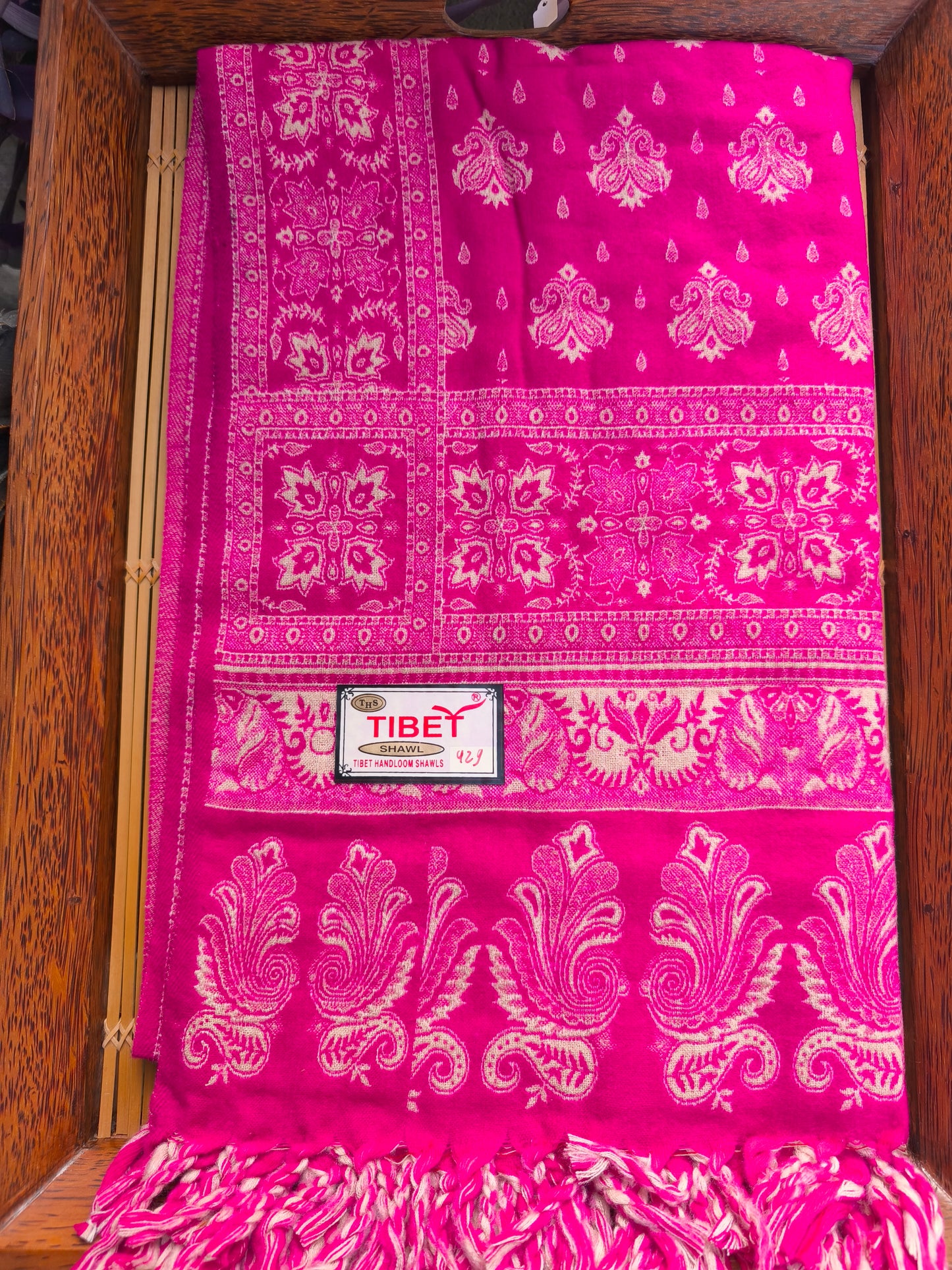 Warm Tibetan Yak Wool Shawl Scarf Stole Pashmina Blanket 22A