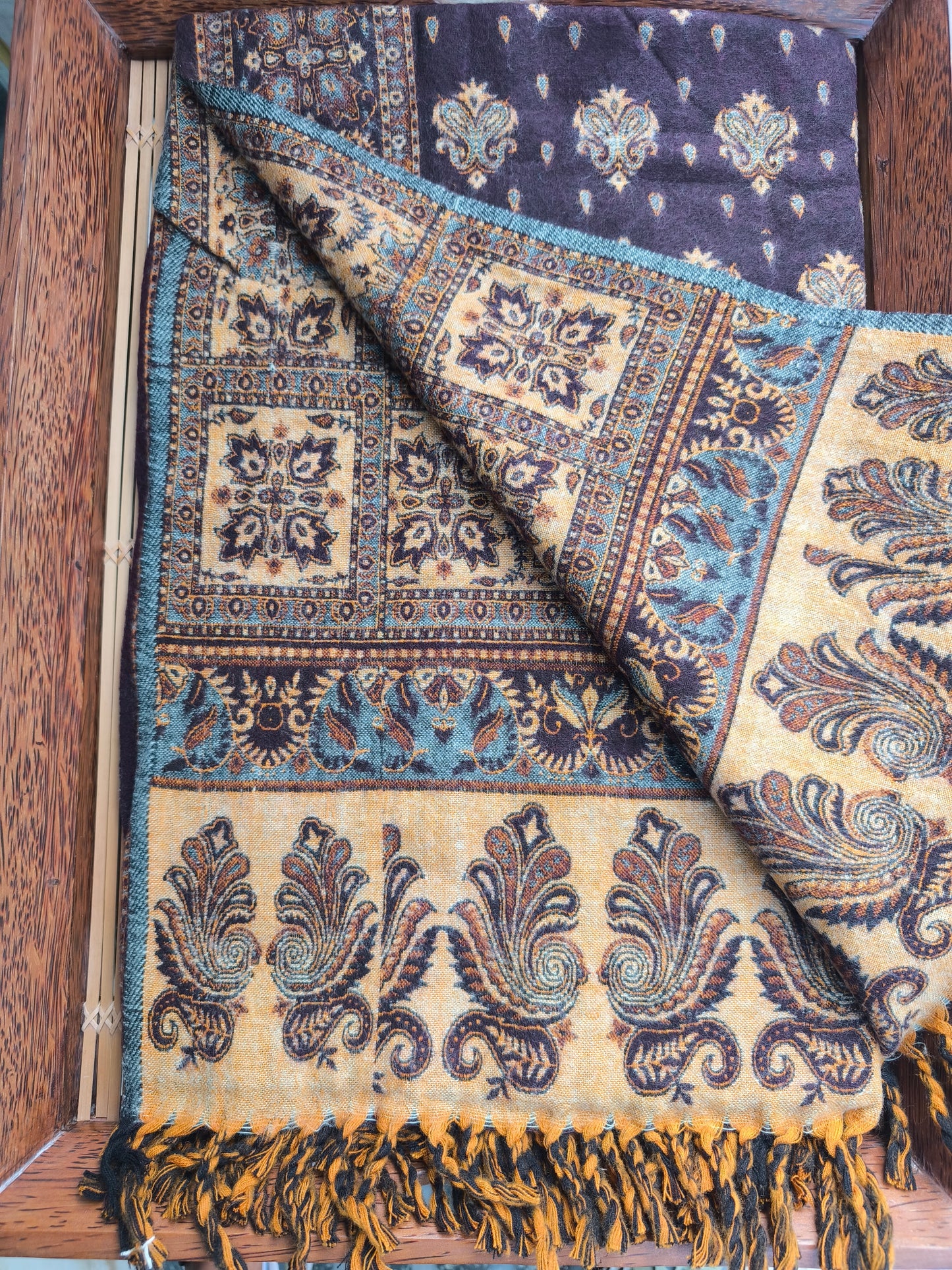 Warm Tibetan Yak Wool Shawl Scarf Stole Pashmina Blanket 25A