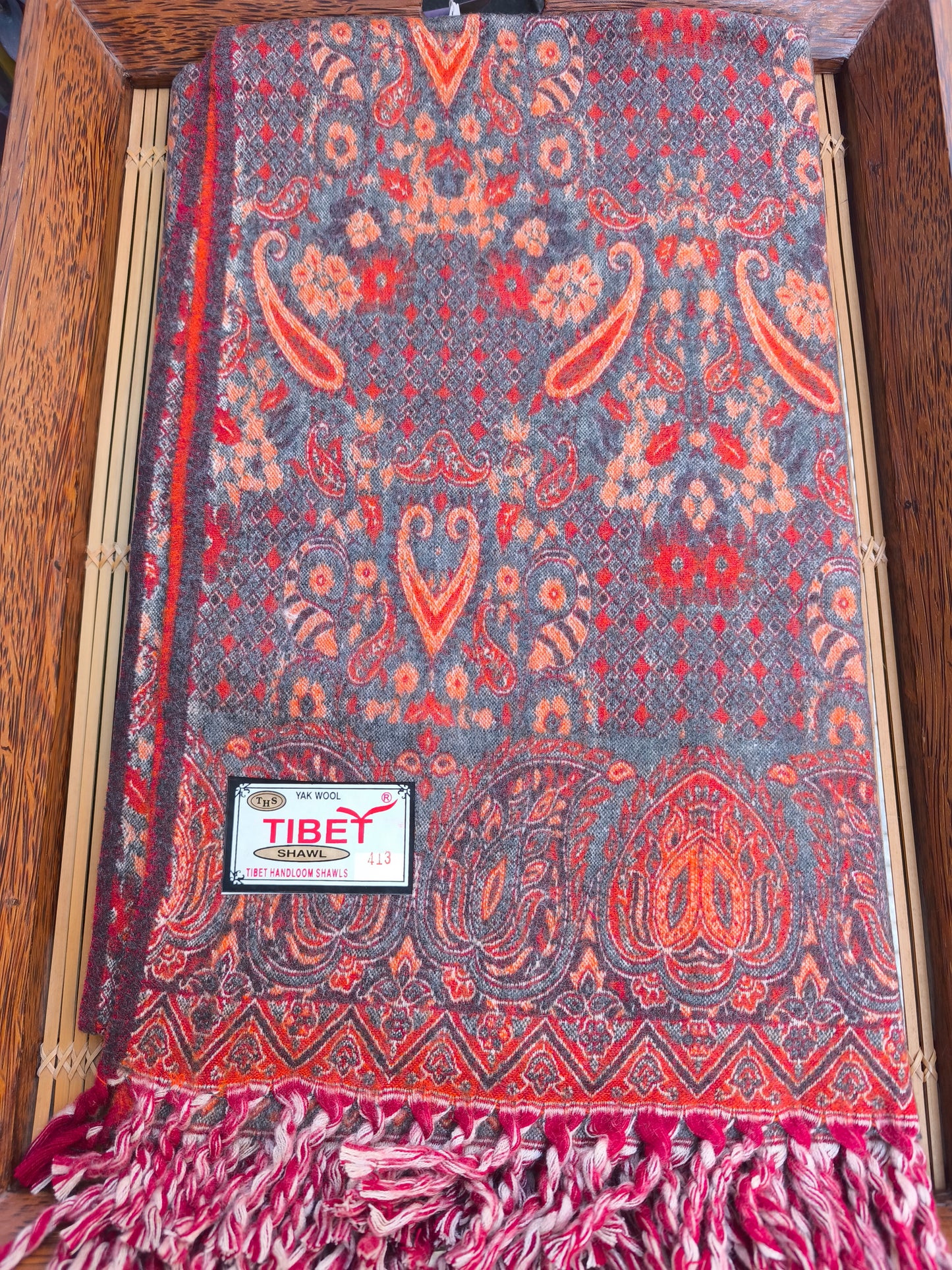 Warm Tibetan Yak Wool Shawl Scarf Stole Pashmina Blanket 32A