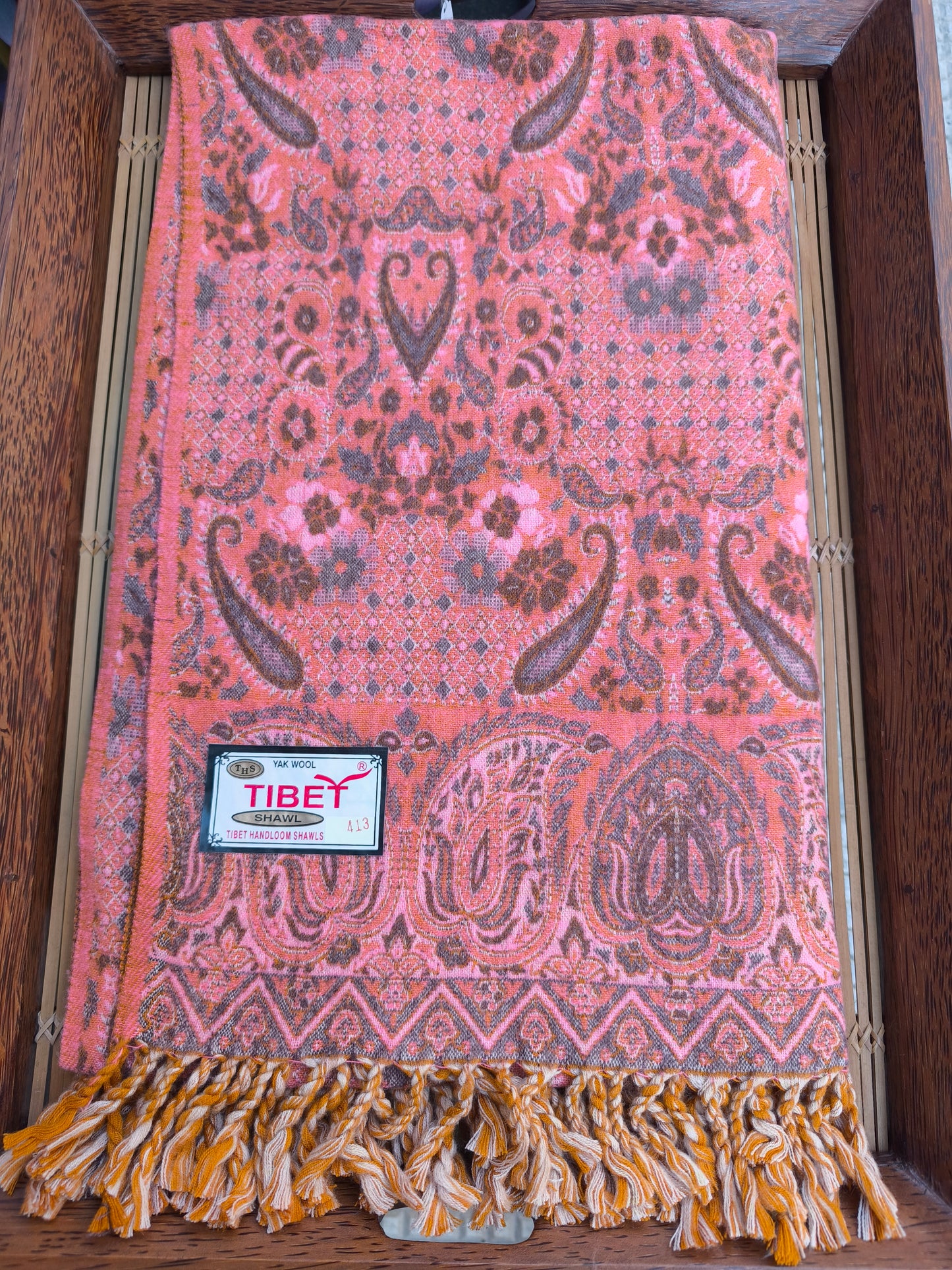 Warm Tibetan Yak Wool Shawl Scarf Stole Pashmina Blanket 34A