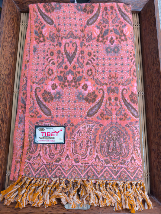 Scialle sciarpa stola Pashmina coperta lana di Yak calda Tibet 34A