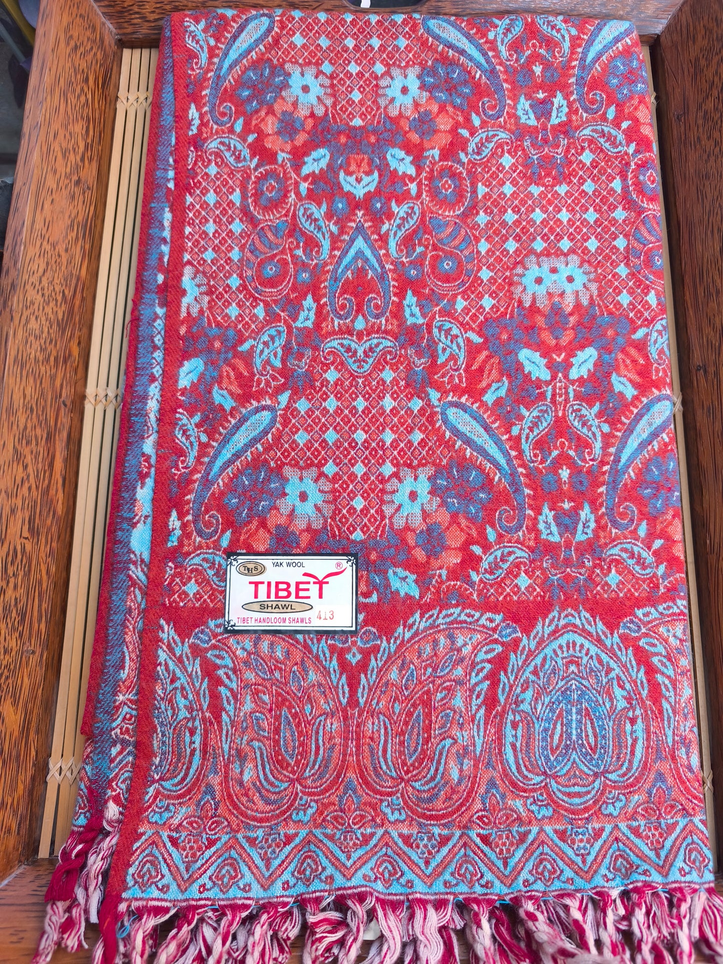 Warm Tibetan Yak Wool Shawl Scarf Stole Pashmina Blanket 37A