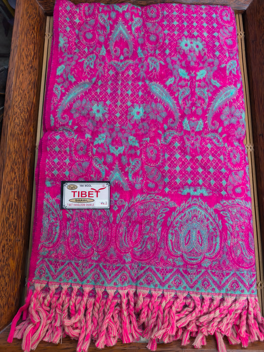 Scialle sciarpa stola Pashmina coperta lana di Yak calda Tibet 51A