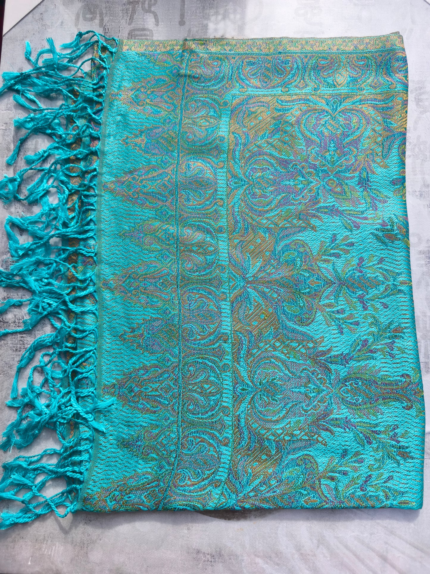 Pashmina-Foulard-Schal, 100 % indische Seide, 195 x 75 cm, 15 Stück