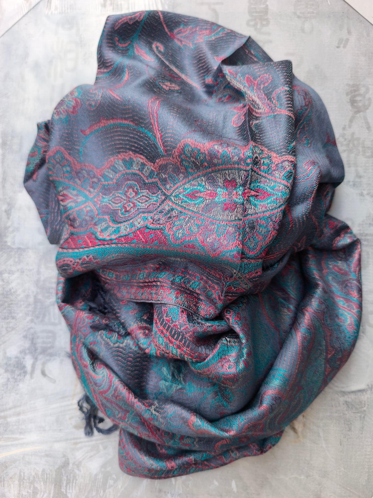 Pashmina-Foulard-Schal, 100 % indische Seide, 195 x 75 cm, 19S