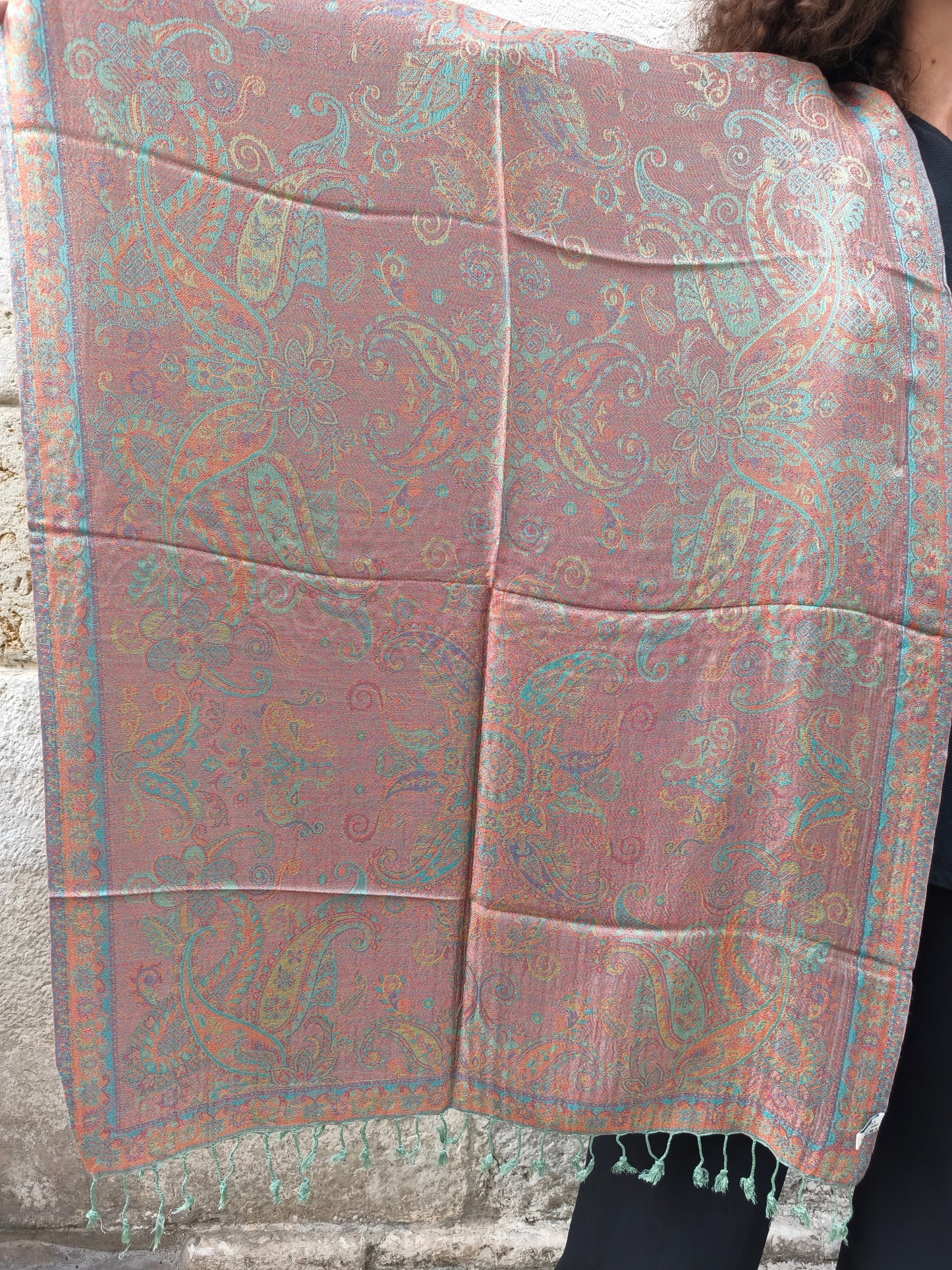 Pashmina-Foulard-Schal, 100 % indische Seide, 195 x 75 cm, 20 Stück
