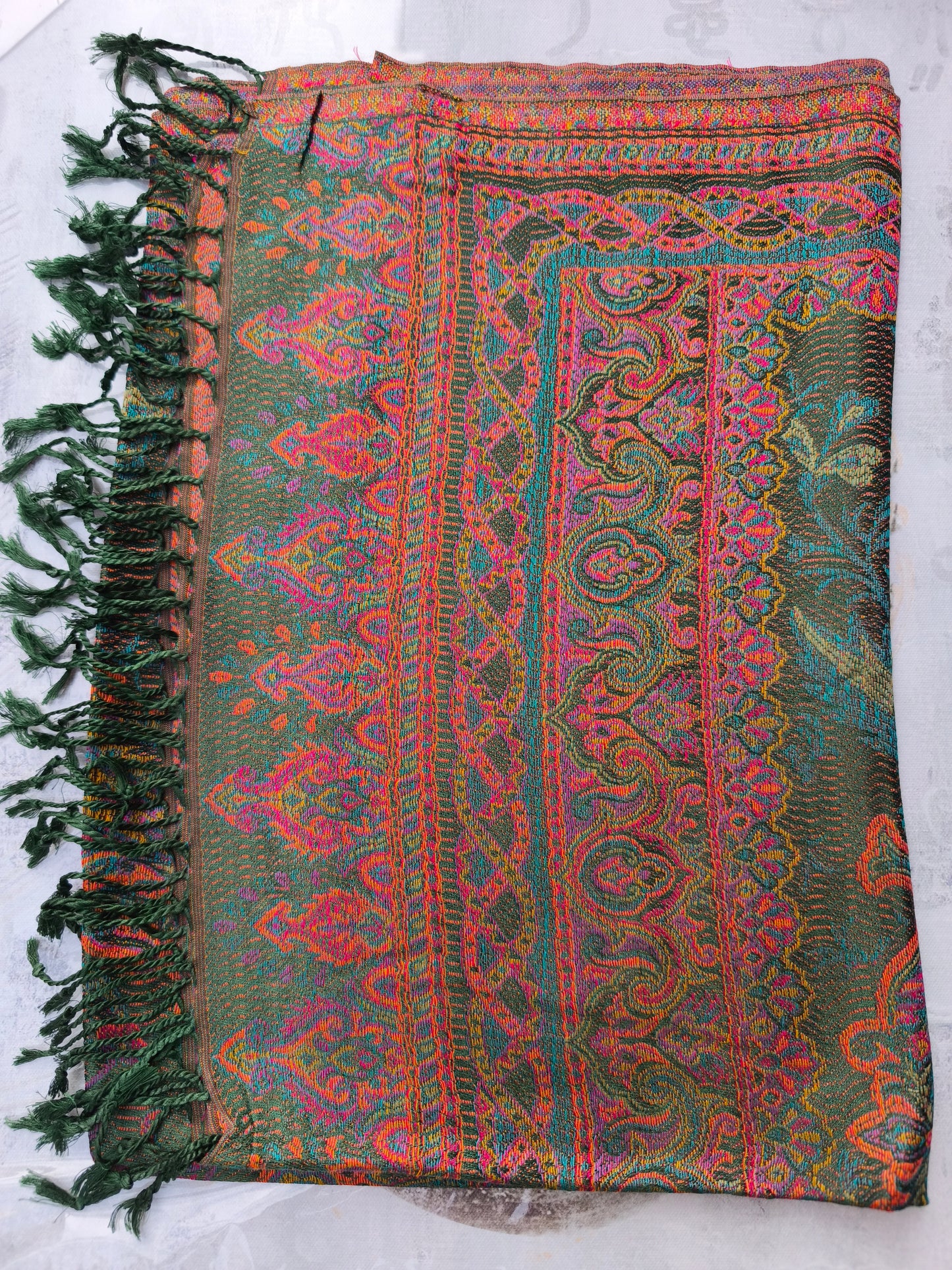 Pashmina-Foulard-Schal, 100 % indische Seide, 195 x 75 cm, 21S