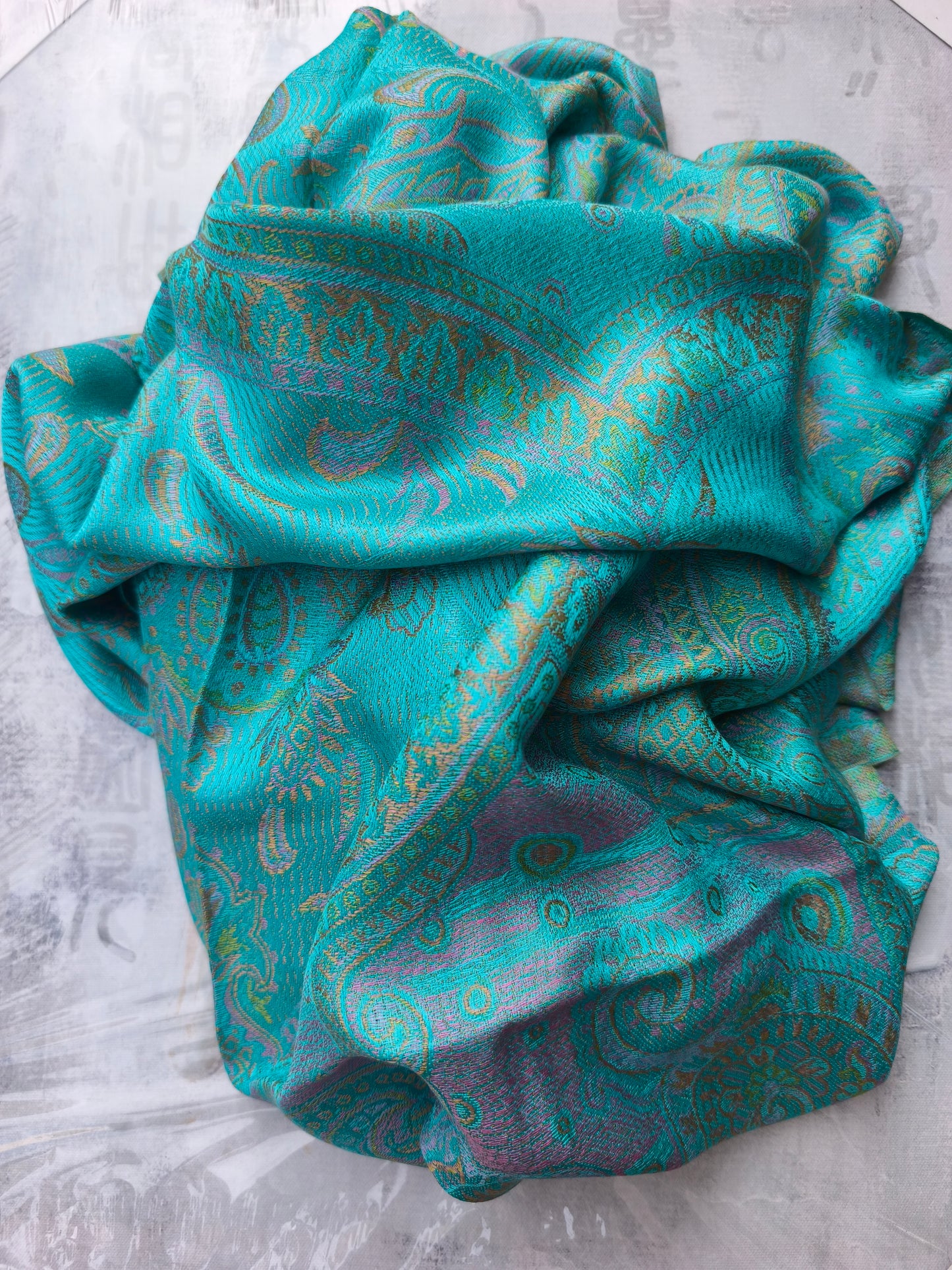 Pashmina-Foulard-Schal, 100 % indische Seide, 195 x 75 cm, 22S