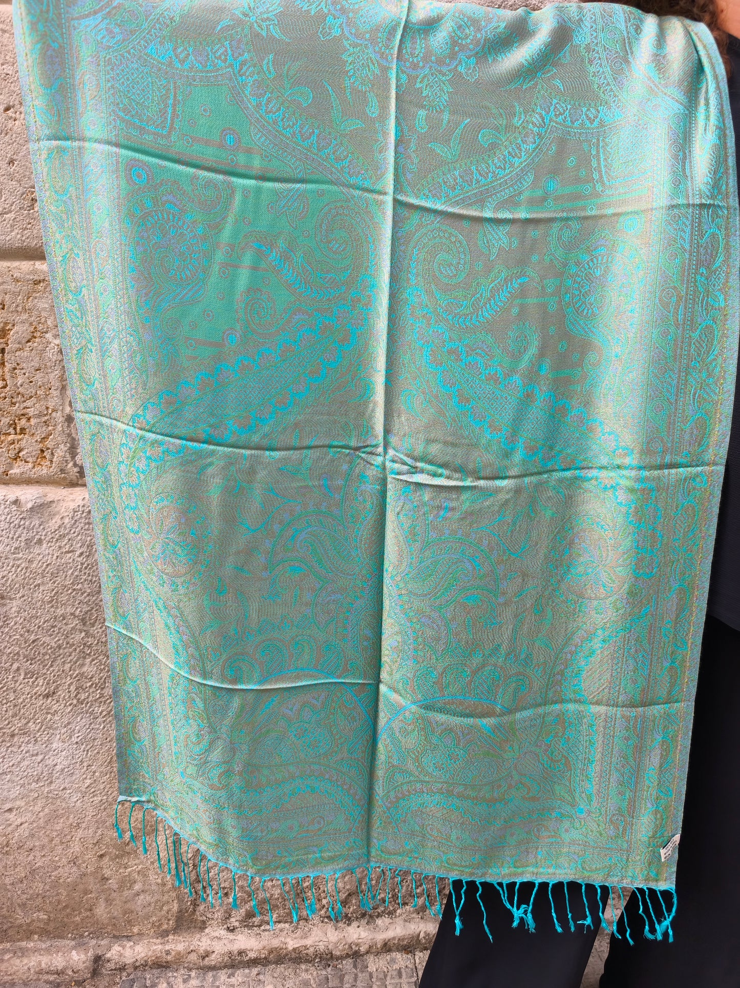 Pashmina-Foulard-Schal, 100 % indische Seide, 195 x 75 cm, 22S