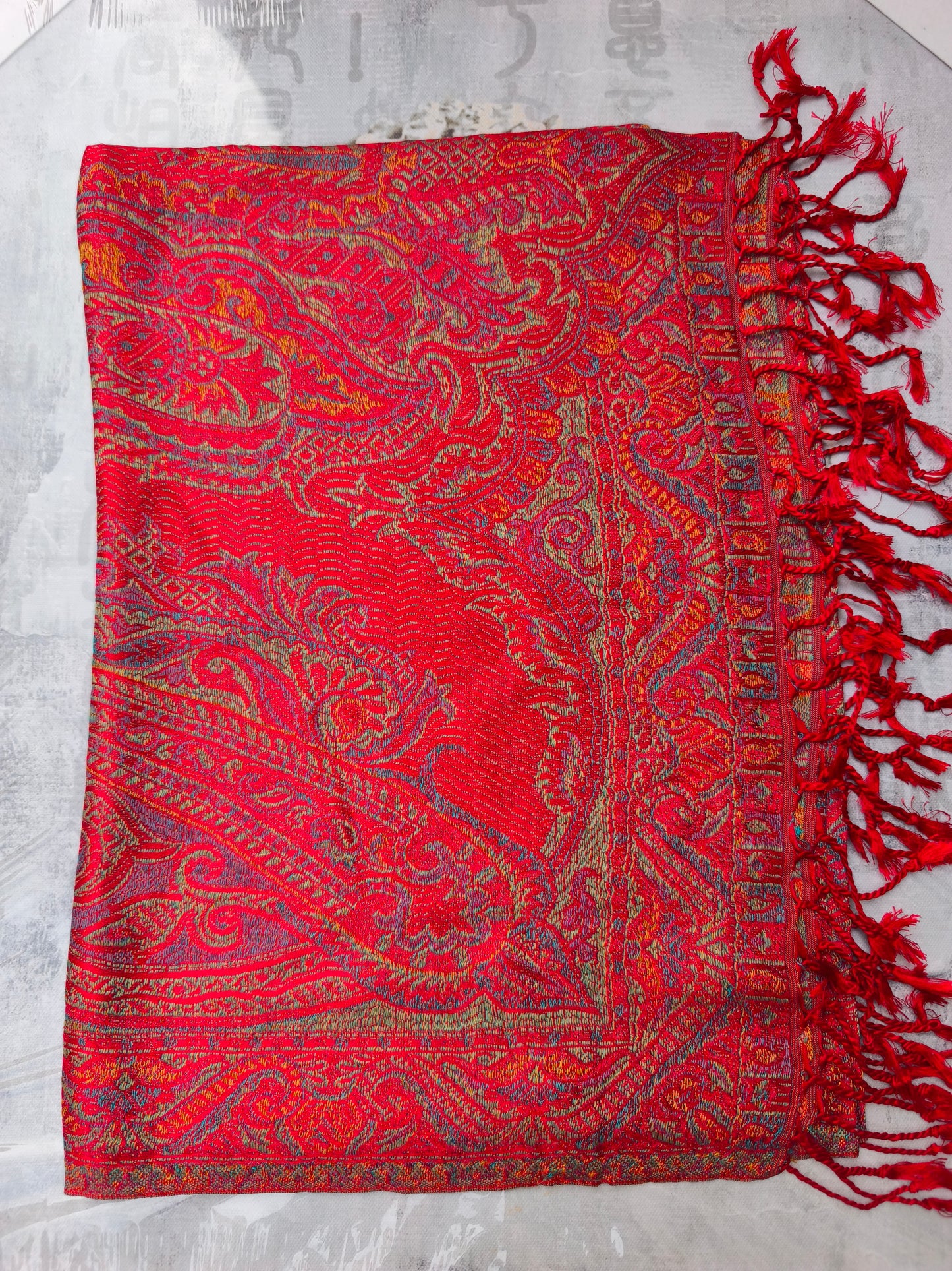 Pashmina Foulard Schal Seide 100% Indien cm 195X75 23S