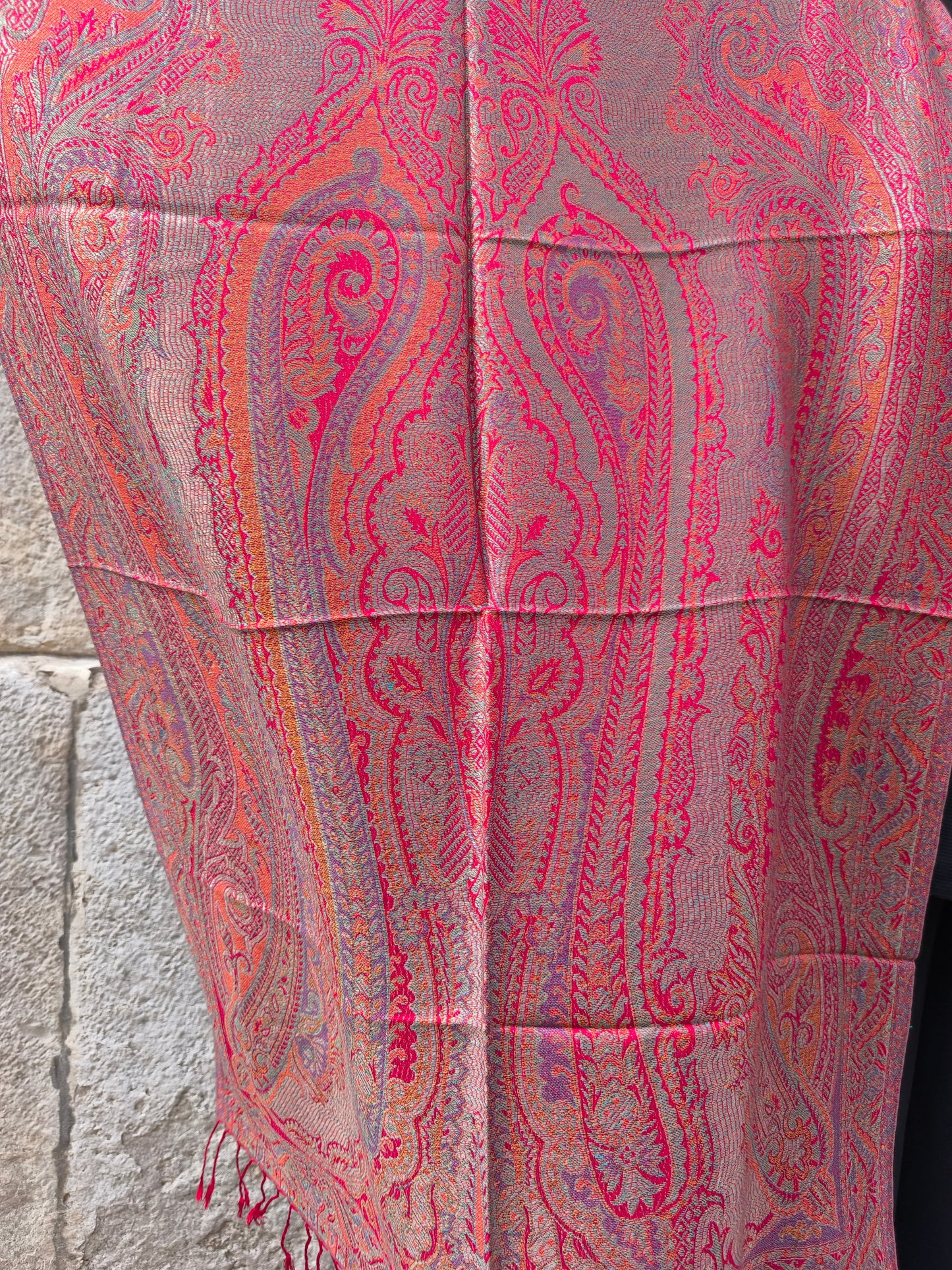 Pashmina Foulard Schal Seide 100% Indien cm 195X75 23S