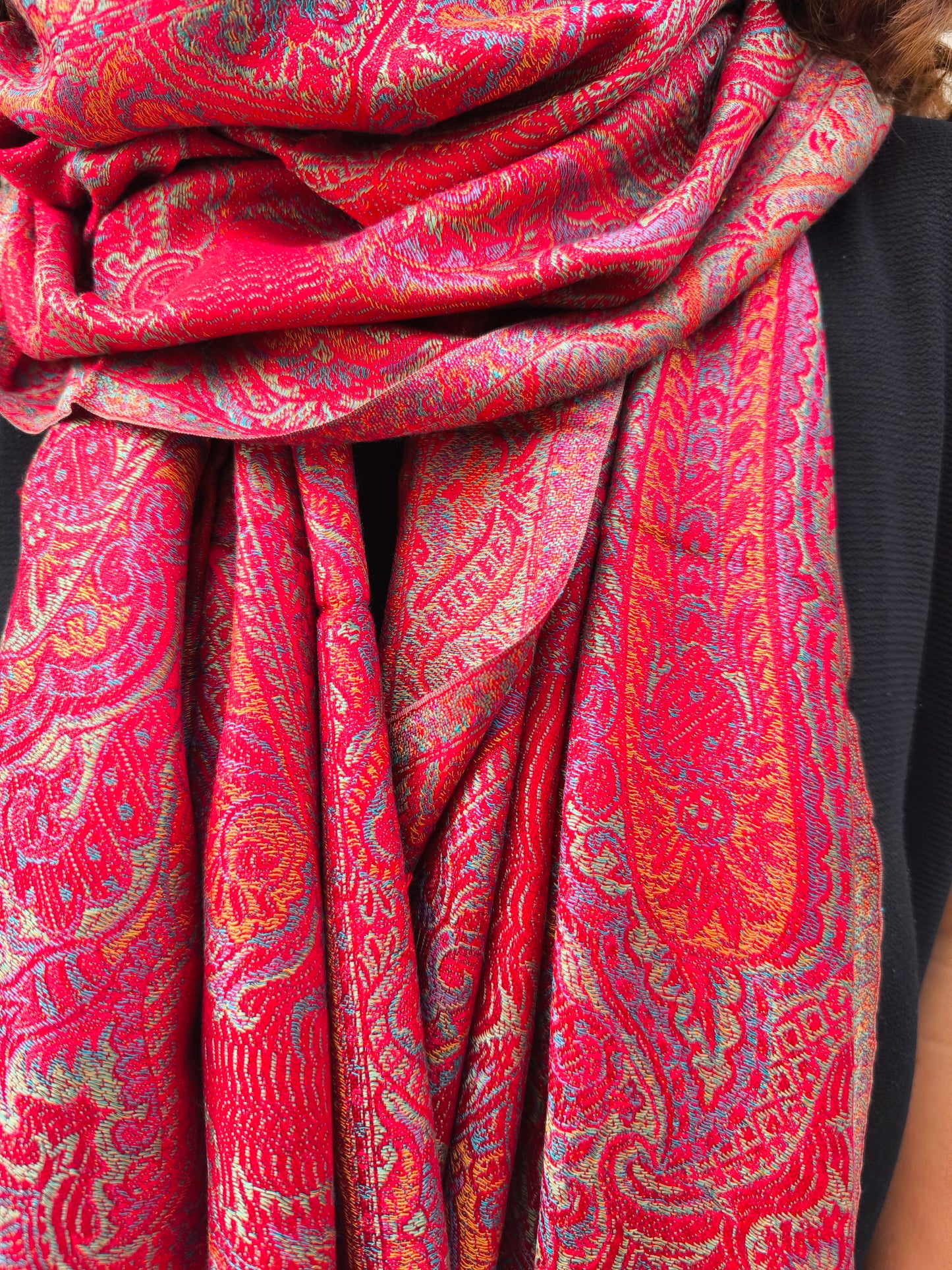 Pashmina Foulard Schal Seide 100% Indien cm 195X75 23S