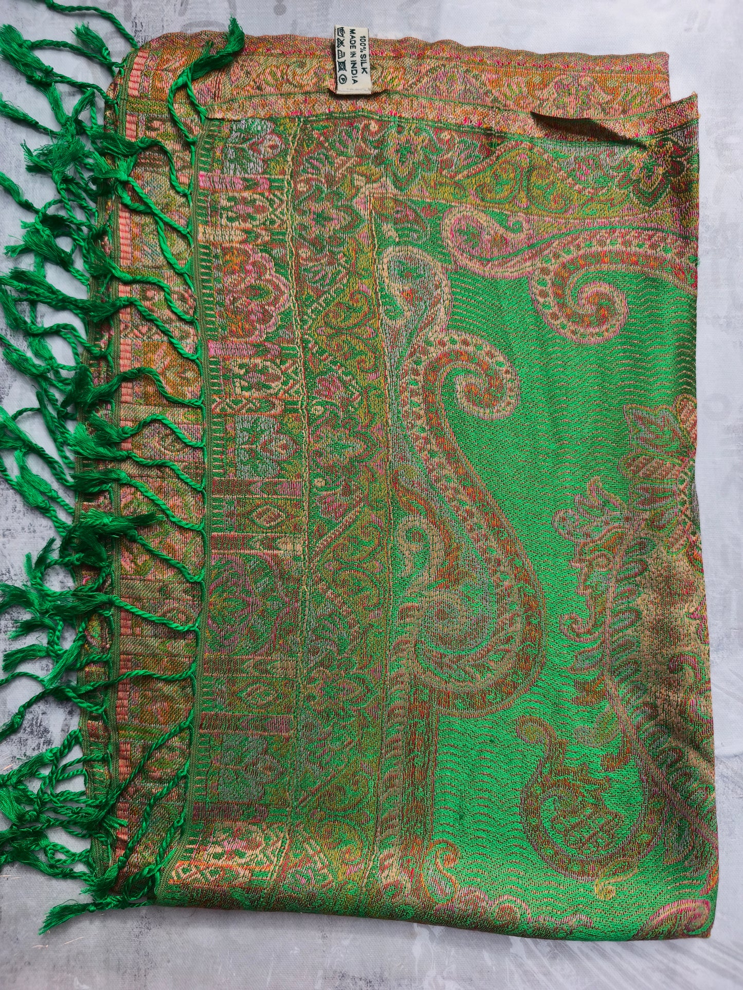 Pashmina-Foulard-Schal, 100 % indische Seide, 195 x 75 cm, 24 Stück