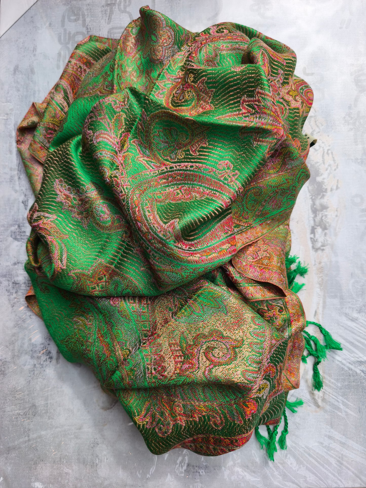 Pashmina-Foulard-Schal, 100 % indische Seide, 195 x 75 cm, 24 Stück