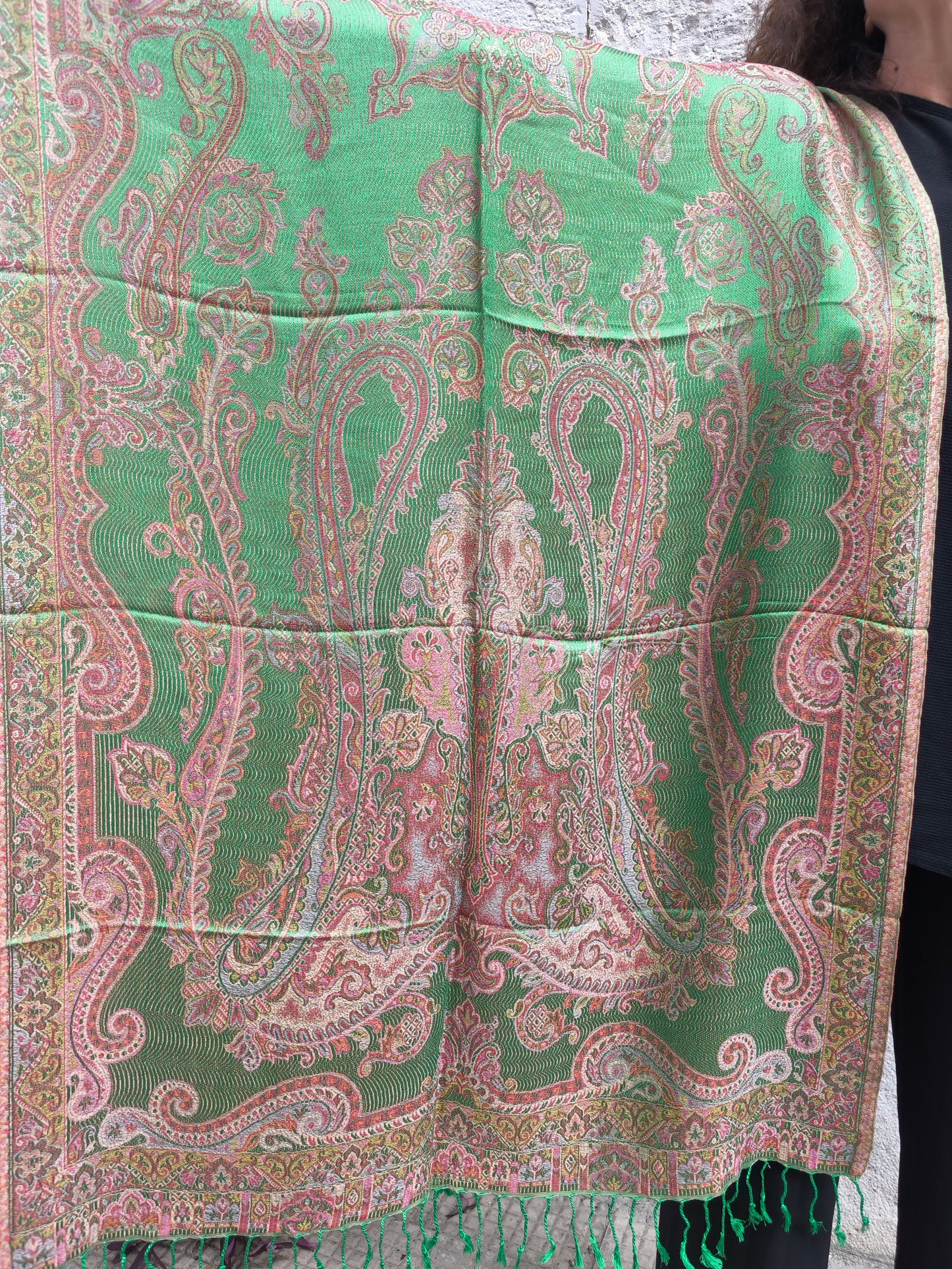 Pashmina-Foulard-Schal, 100 % indische Seide, 195 x 75 cm, 24 Stück