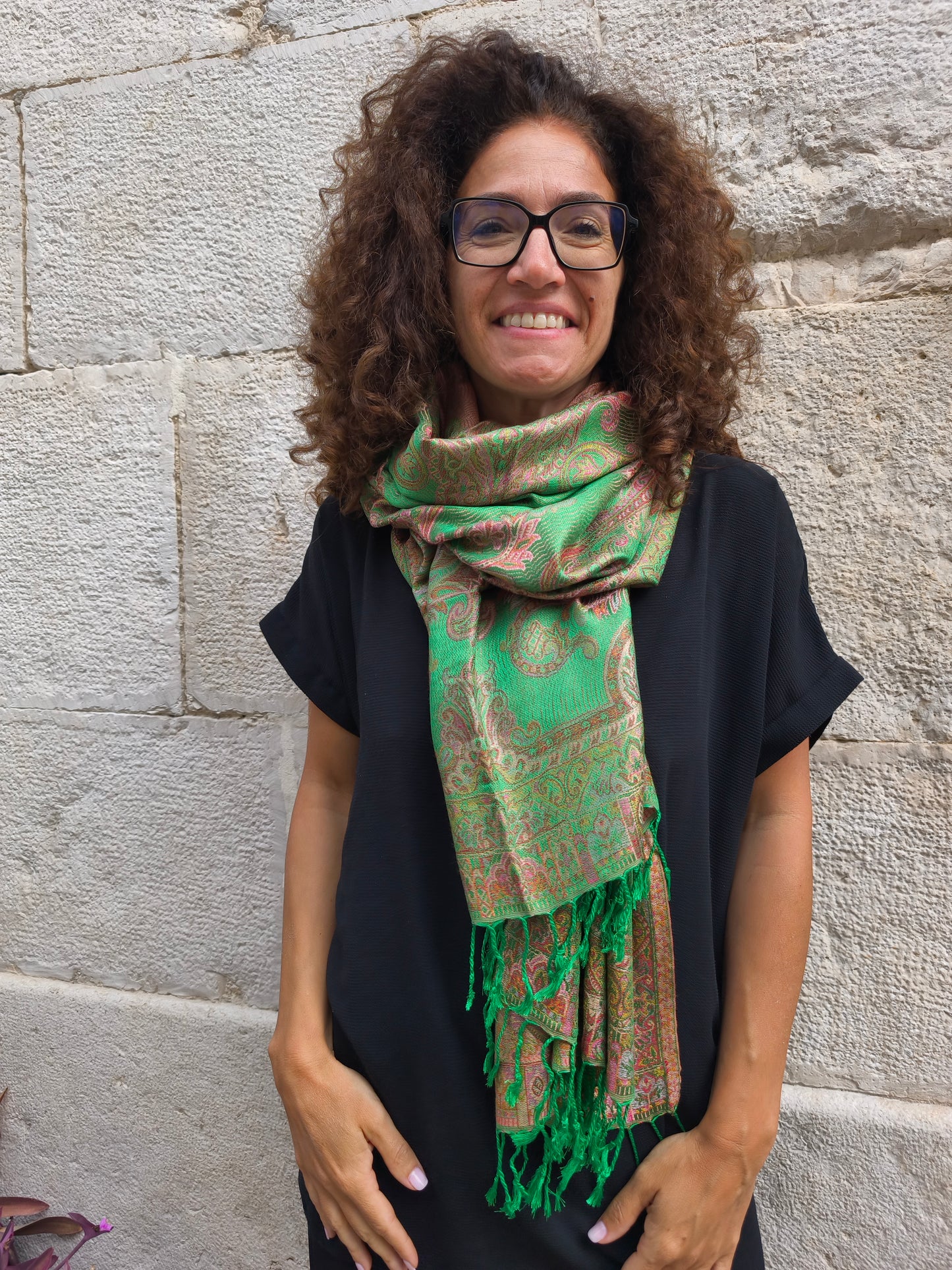 Pashmina-Foulard-Schal, 100 % indische Seide, 195 x 75 cm, 24 Stück