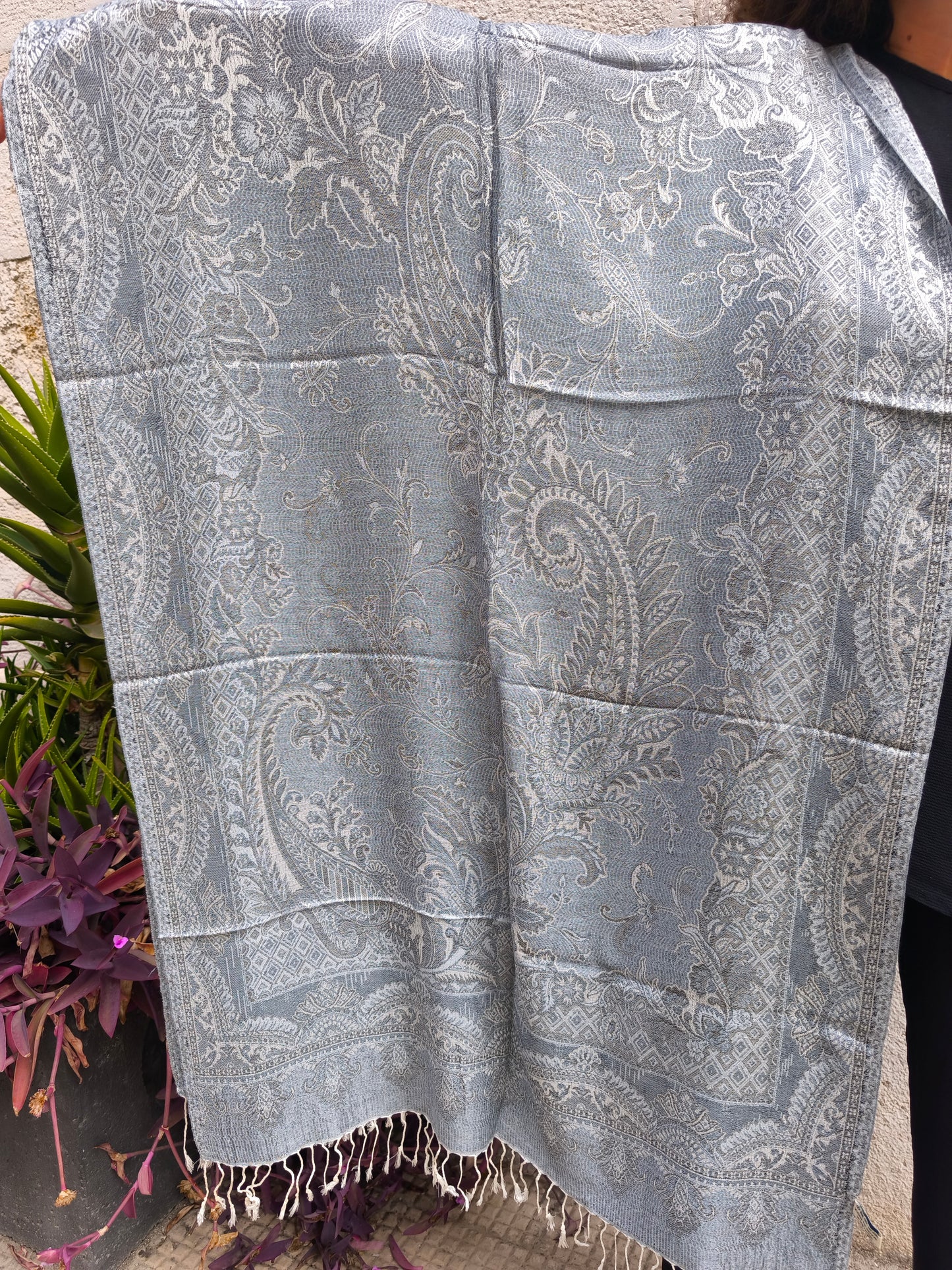 Pashmina-Foulard-Schal, 100 % indische Seide, 195 x 75 cm, 25 Stück