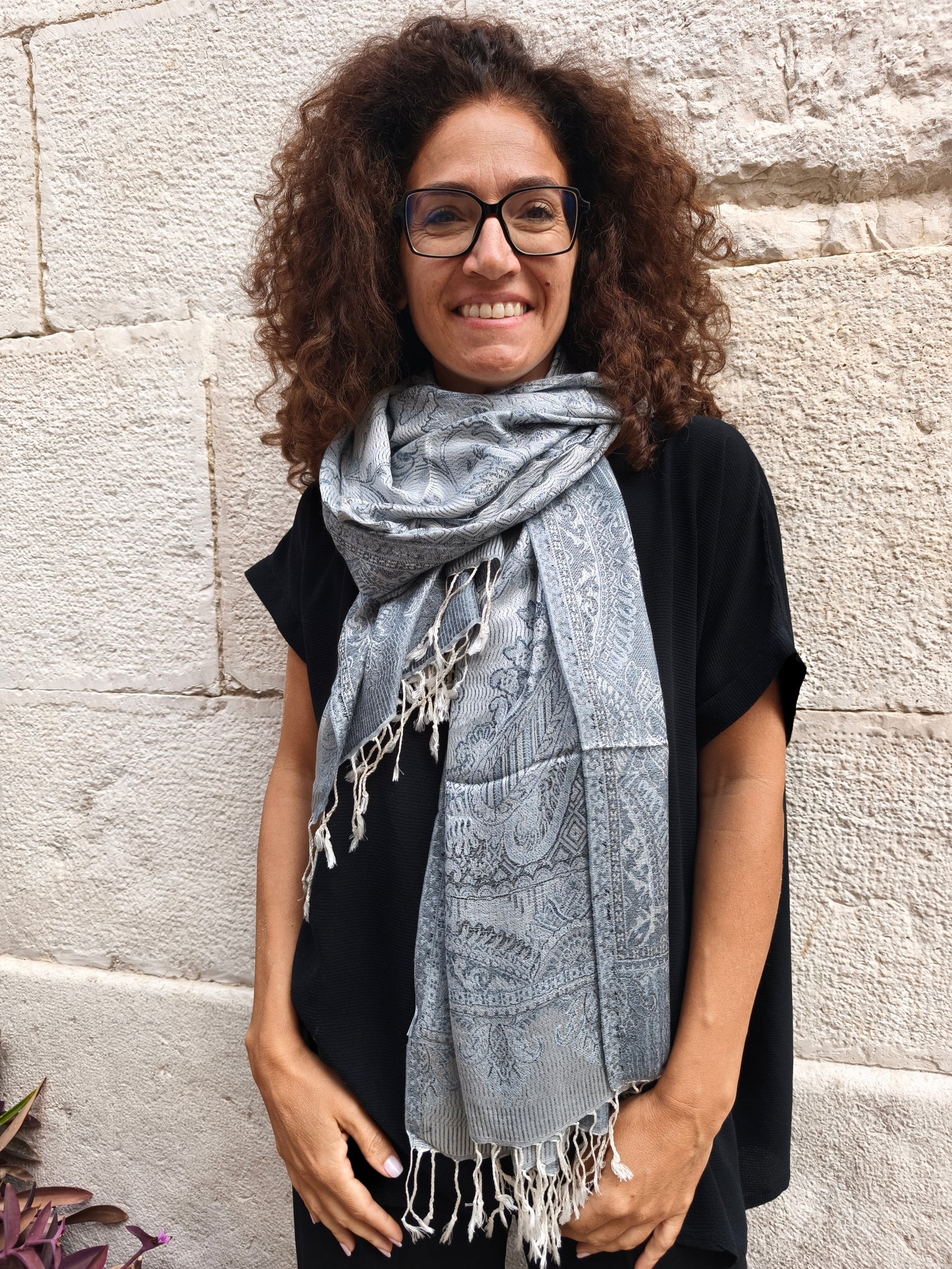 Pashmina-Foulard-Schal, 100 % indische Seide, 195 x 75 cm, 25 Stück