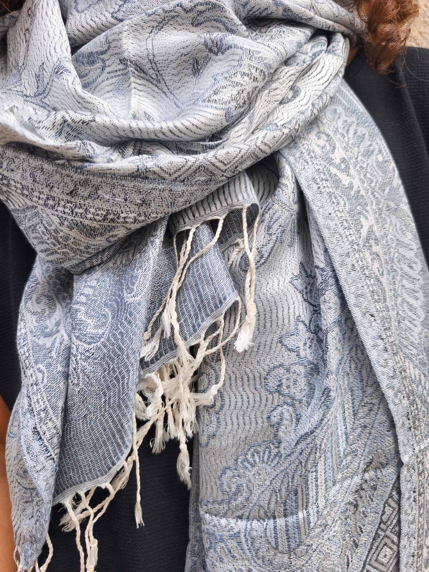 Pashmina-Foulard-Schal, 100 % indische Seide, 195 x 75 cm, 25 Stück