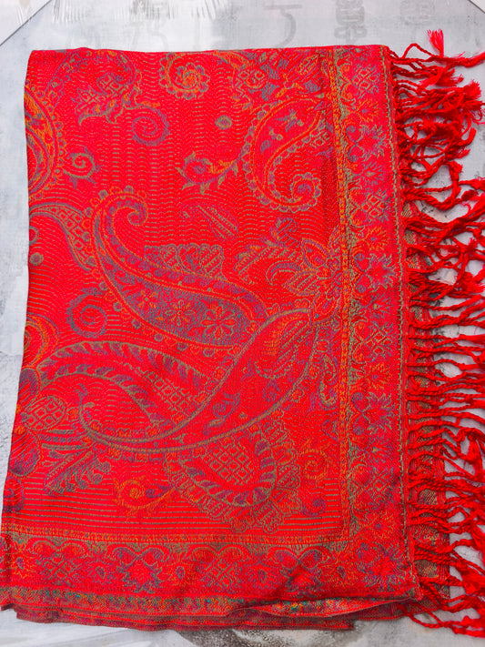Pashmina Foulard Sciarpa Seta 100% India cm 195X75 28S