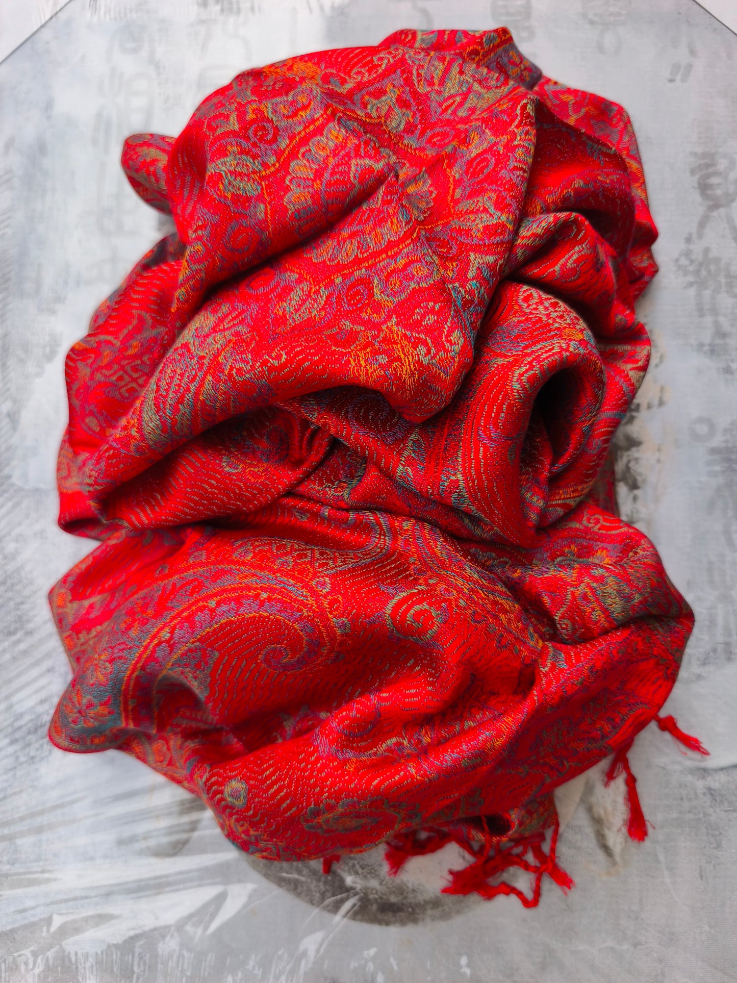 Pashmina-Foulard-Schal, 100 % indische Seide, 195 x 75 cm, 28 S