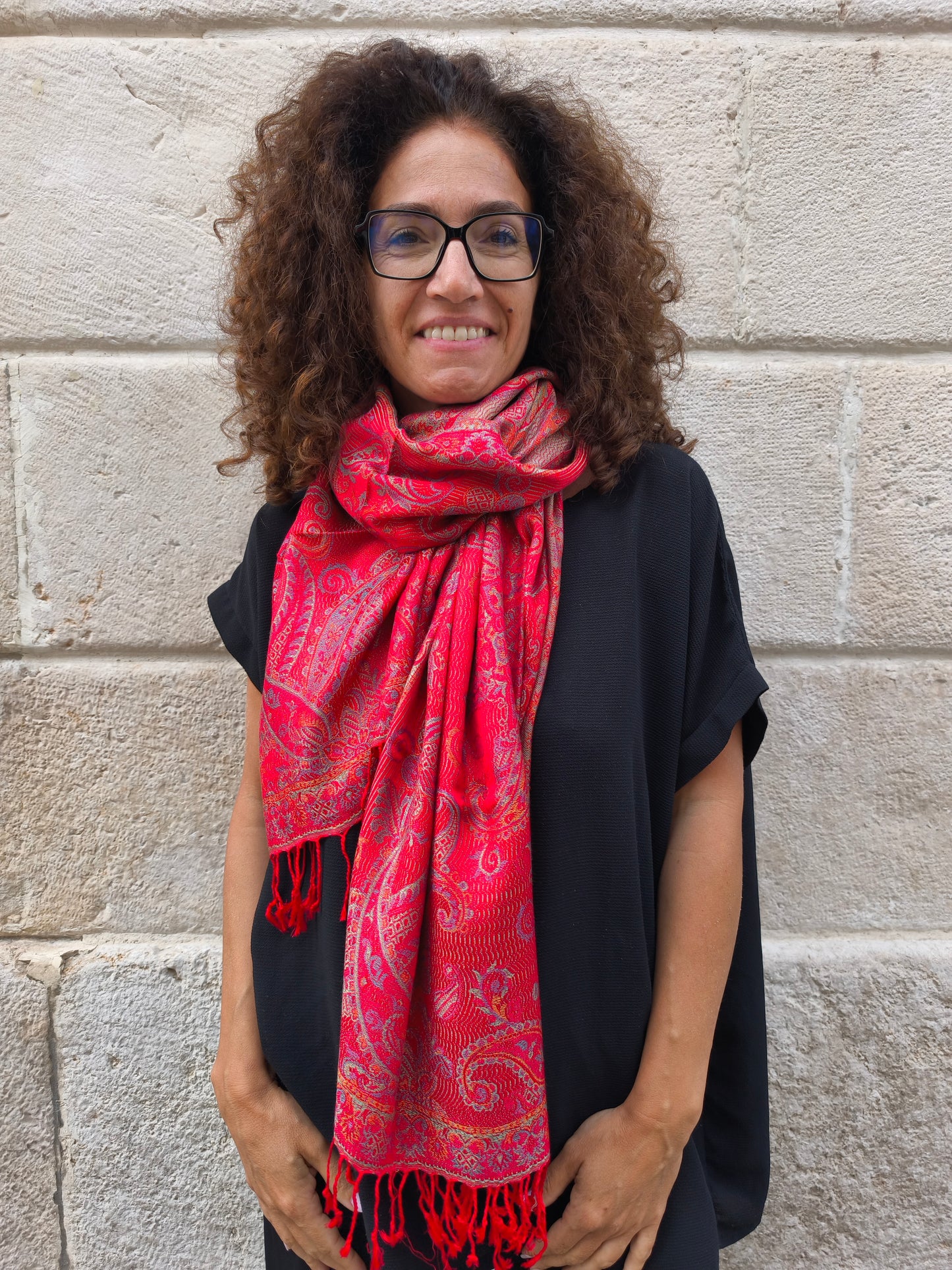 Pashmina-Foulard-Schal, 100 % indische Seide, 195 x 75 cm, 28 S